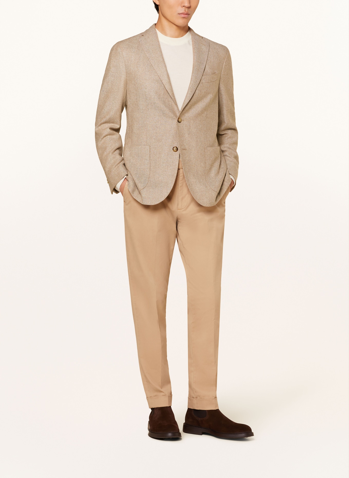 BOGLIOLI Marynarka extra slim fit: BEŻOWY / ECRU