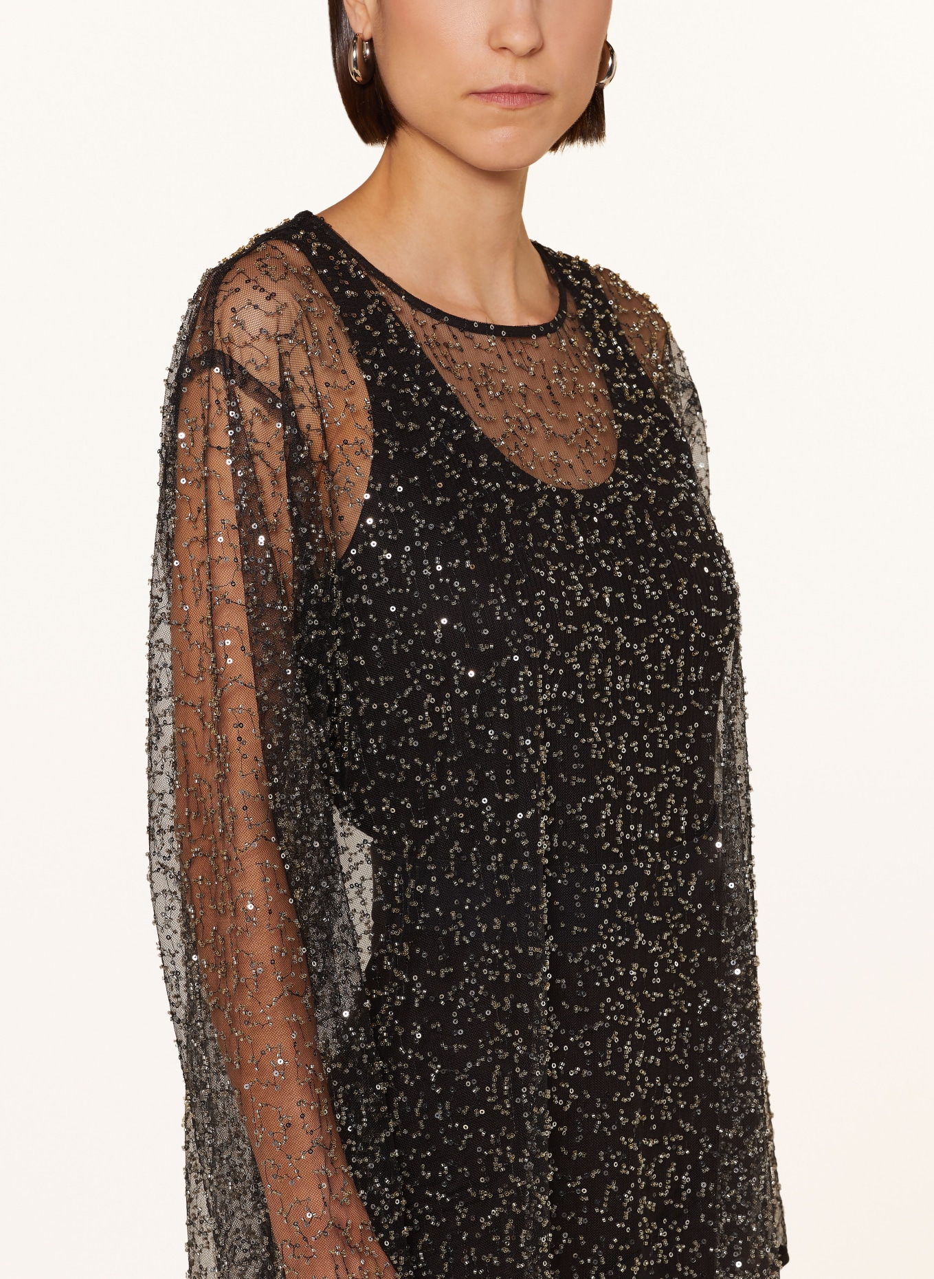 SAMSØE SAMSØE Dress SAMALLY with decorative gems and sequins: BLACK