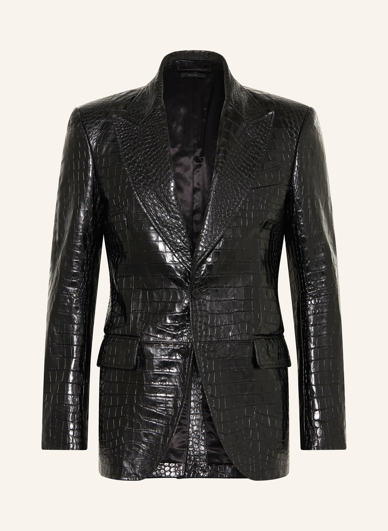 Tailored leather jacket mens top