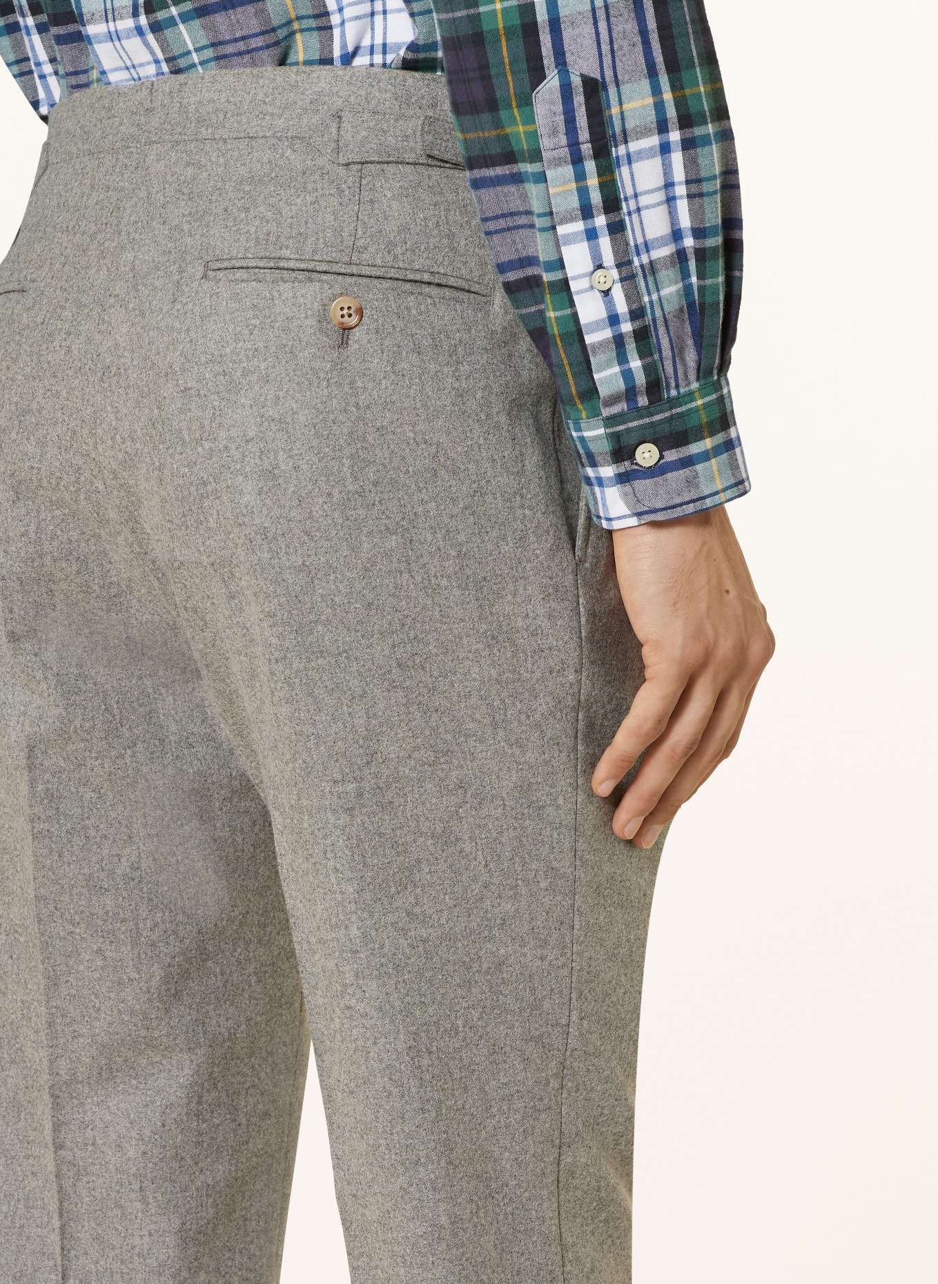 POLO RALPH LAUREN Flannel pants slim fit, Color: LIGHT GRAY (Image 6)