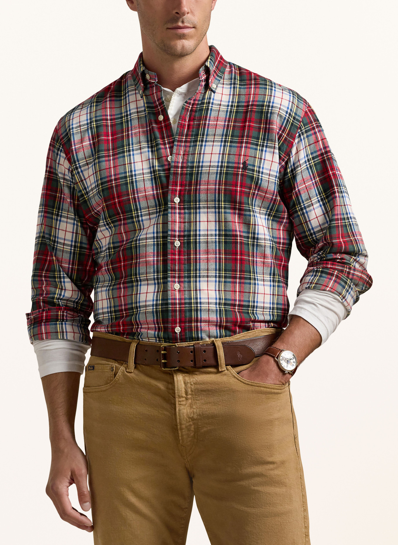 POLO RALPH LAUREN Big & Tall Hemd Comfort Fit: ROT/ GRÜN/ BLAU