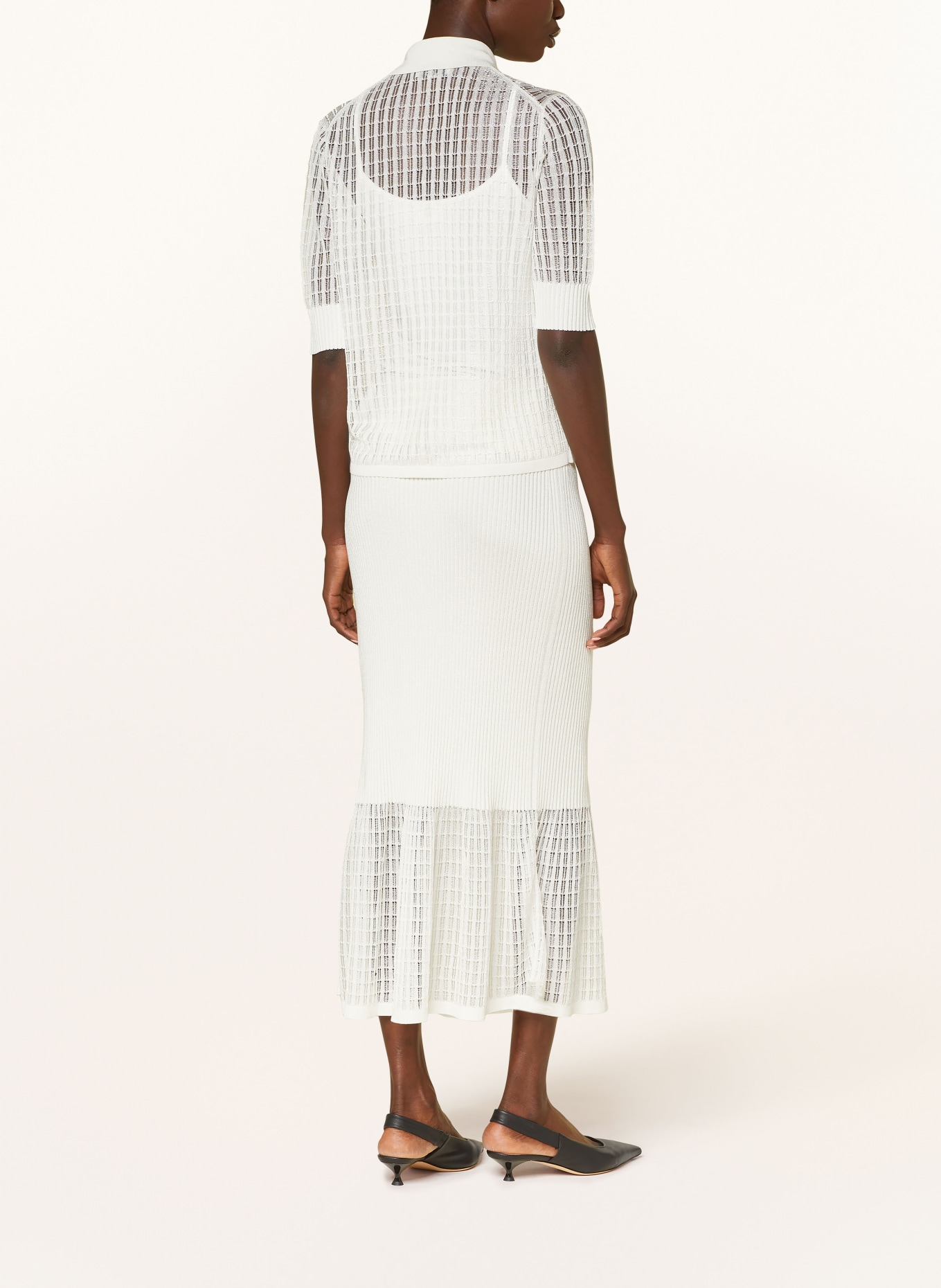 COS Strickrock mit Spitze: ECRU