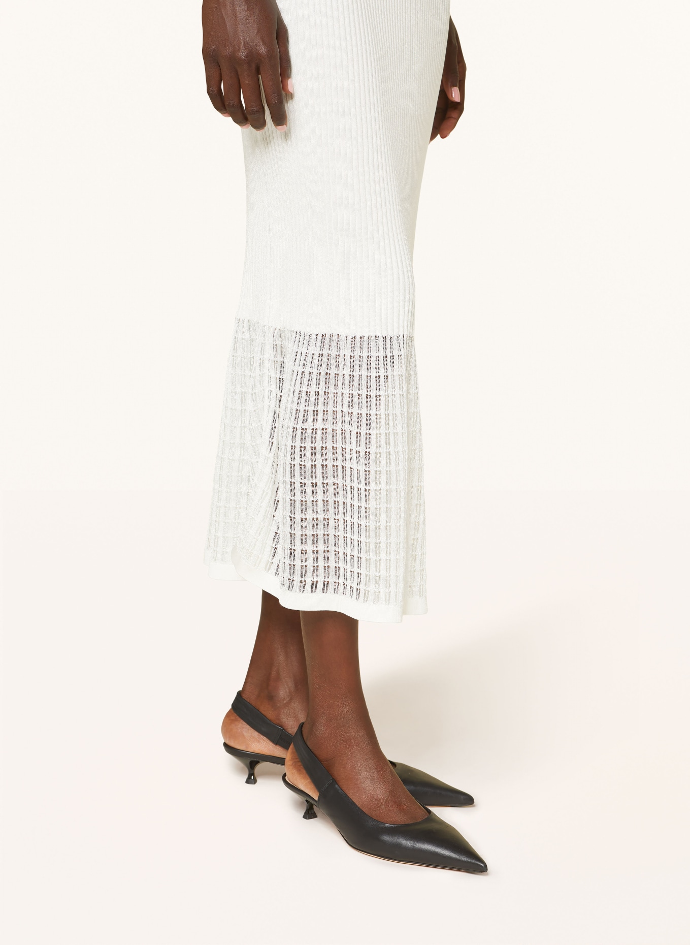 COS Strickrock mit Spitze: ECRU