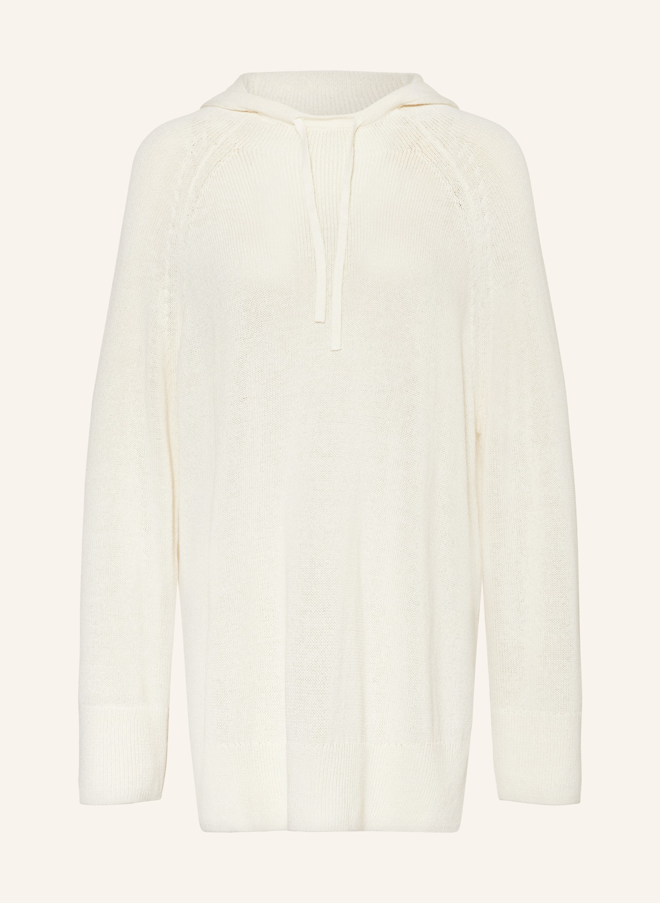COS Knit hoodie with linen in white