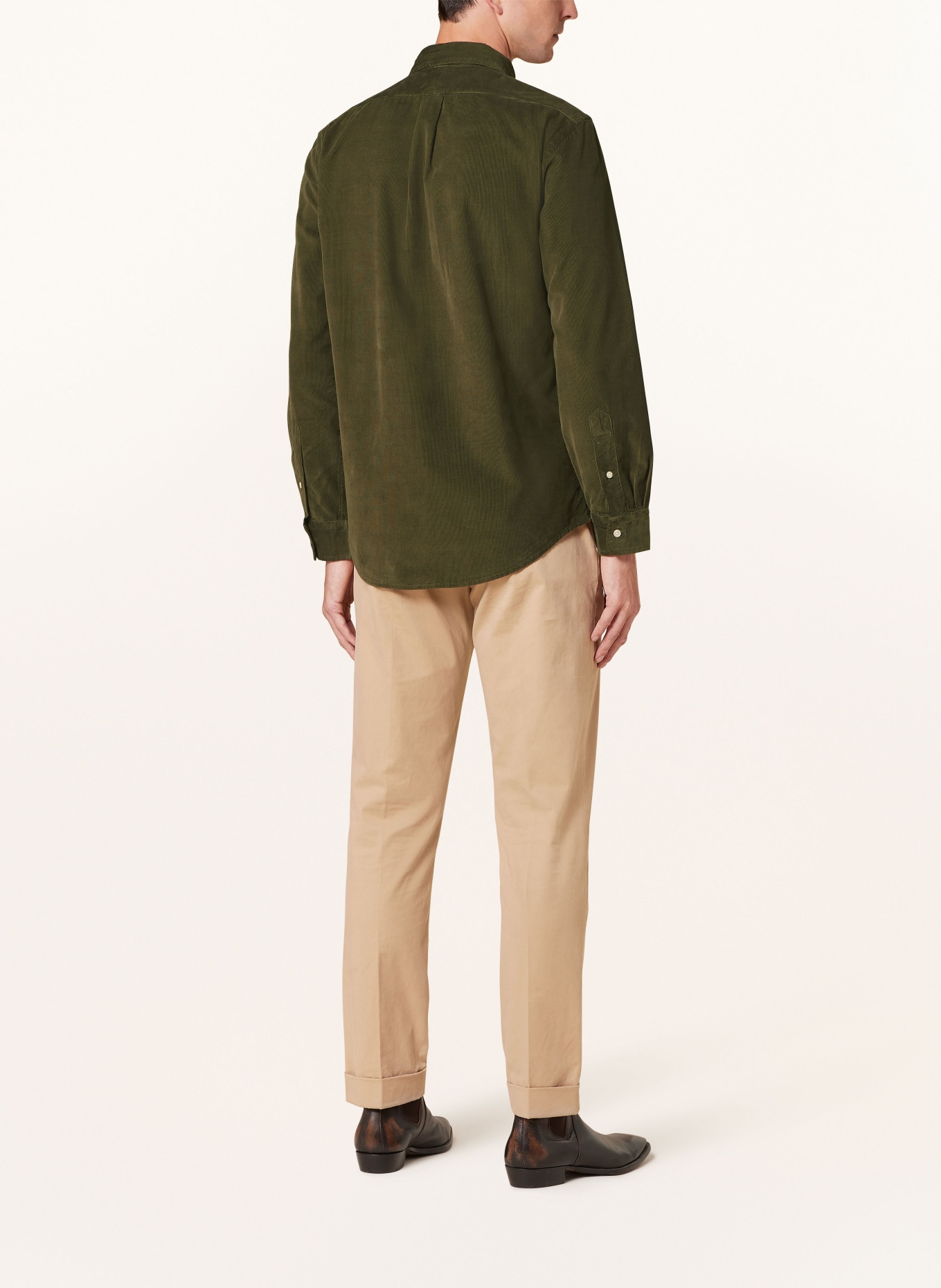 POLO RALPH LAUREN Corduroy shirt custom fit, Color: OLIVE (Image 3)