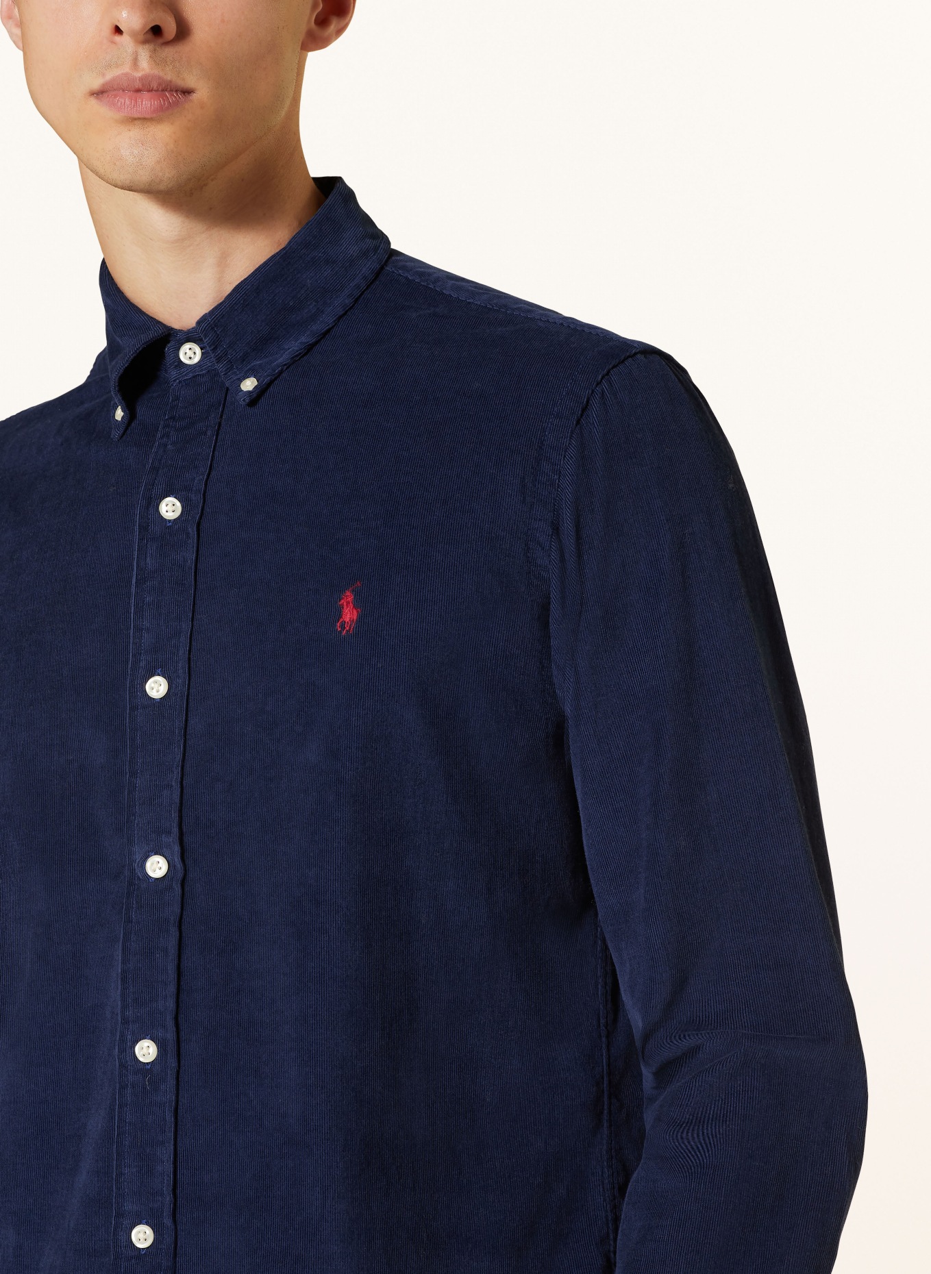 POLO RALPH LAUREN Corduroy shirt custom fit, Color: DARK BLUE (Image 4)