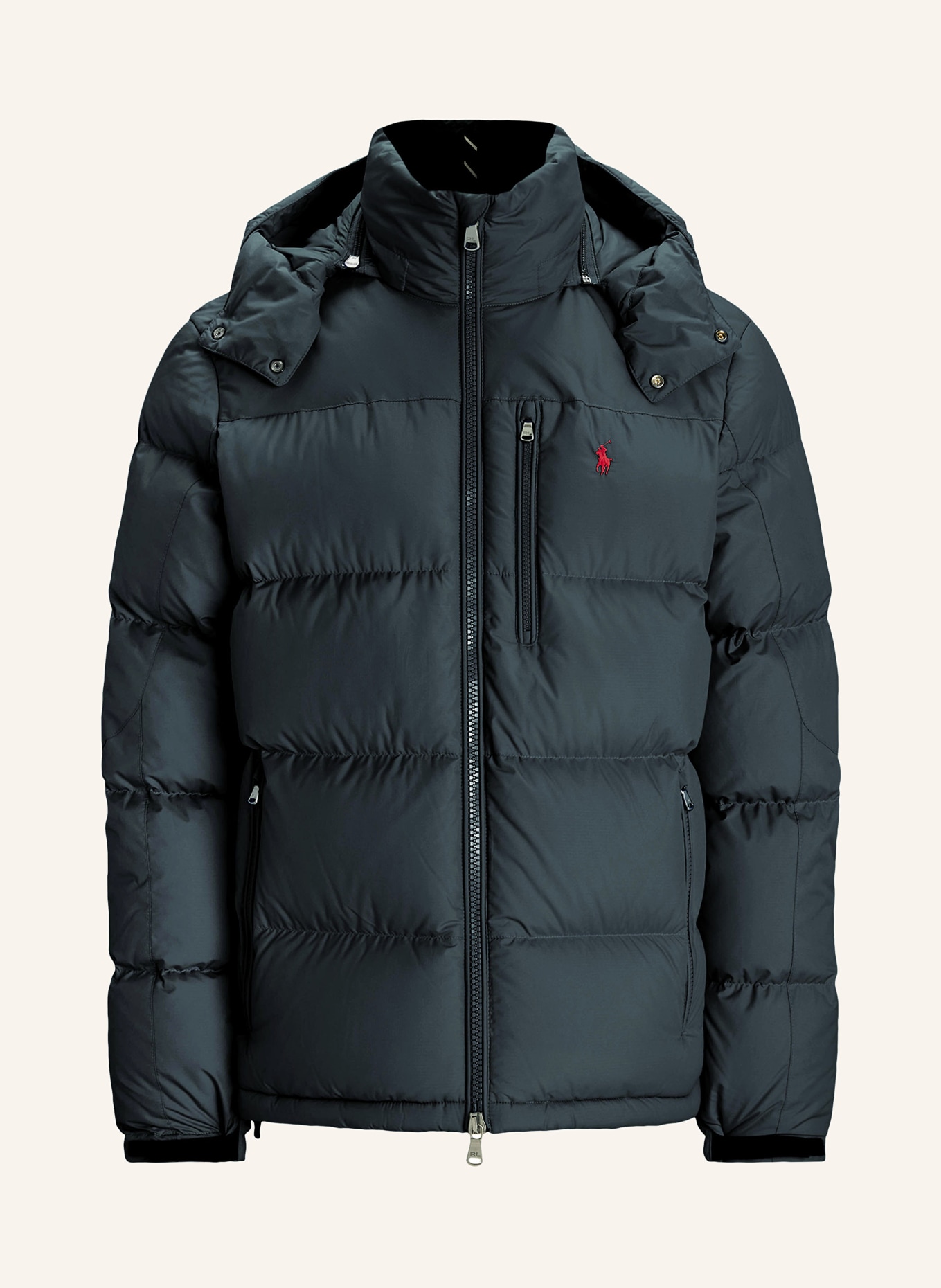 POLO RALPH LAUREN Down jacket with removable hood in black