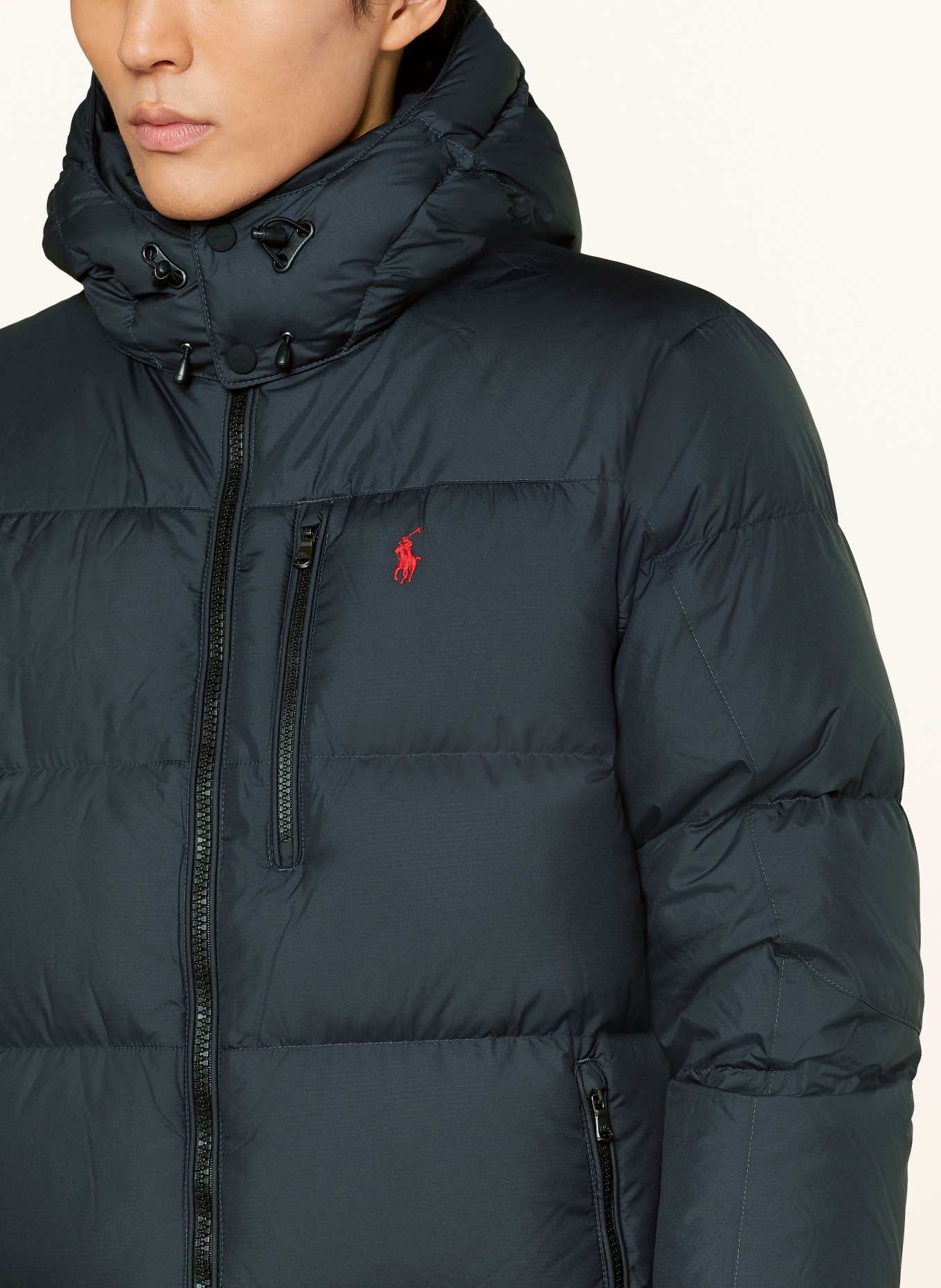 POLO RALPH LAUREN Daunenjacke mit abnehmbarer Kapuze: SCHWARZ