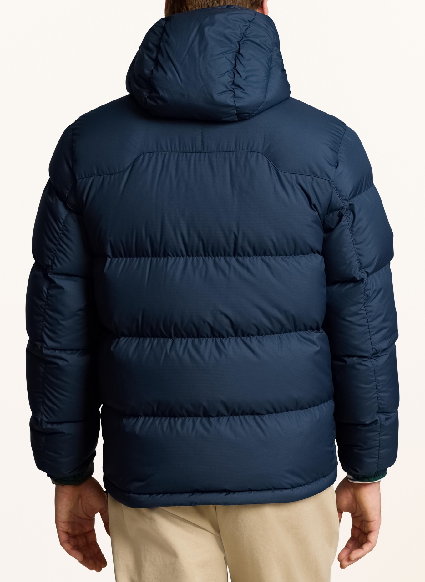 POLO RALPH LAUREN Péřová bunda s odnímatelnou kapucí: TMAVĚ MODRÁ