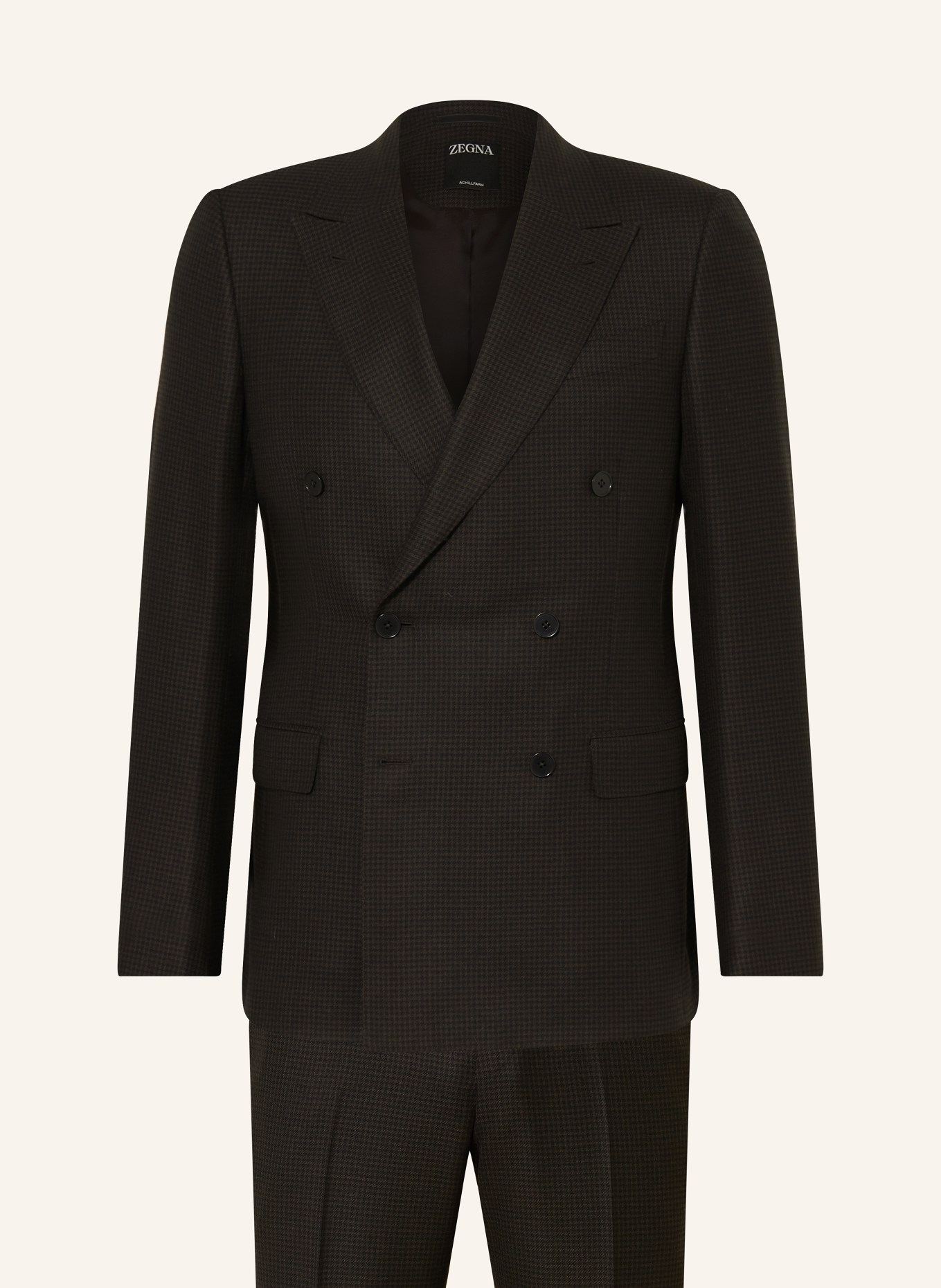 ZEGNA Garnitur slim fit: CIEMNOBRĄZOWY / CZARNY