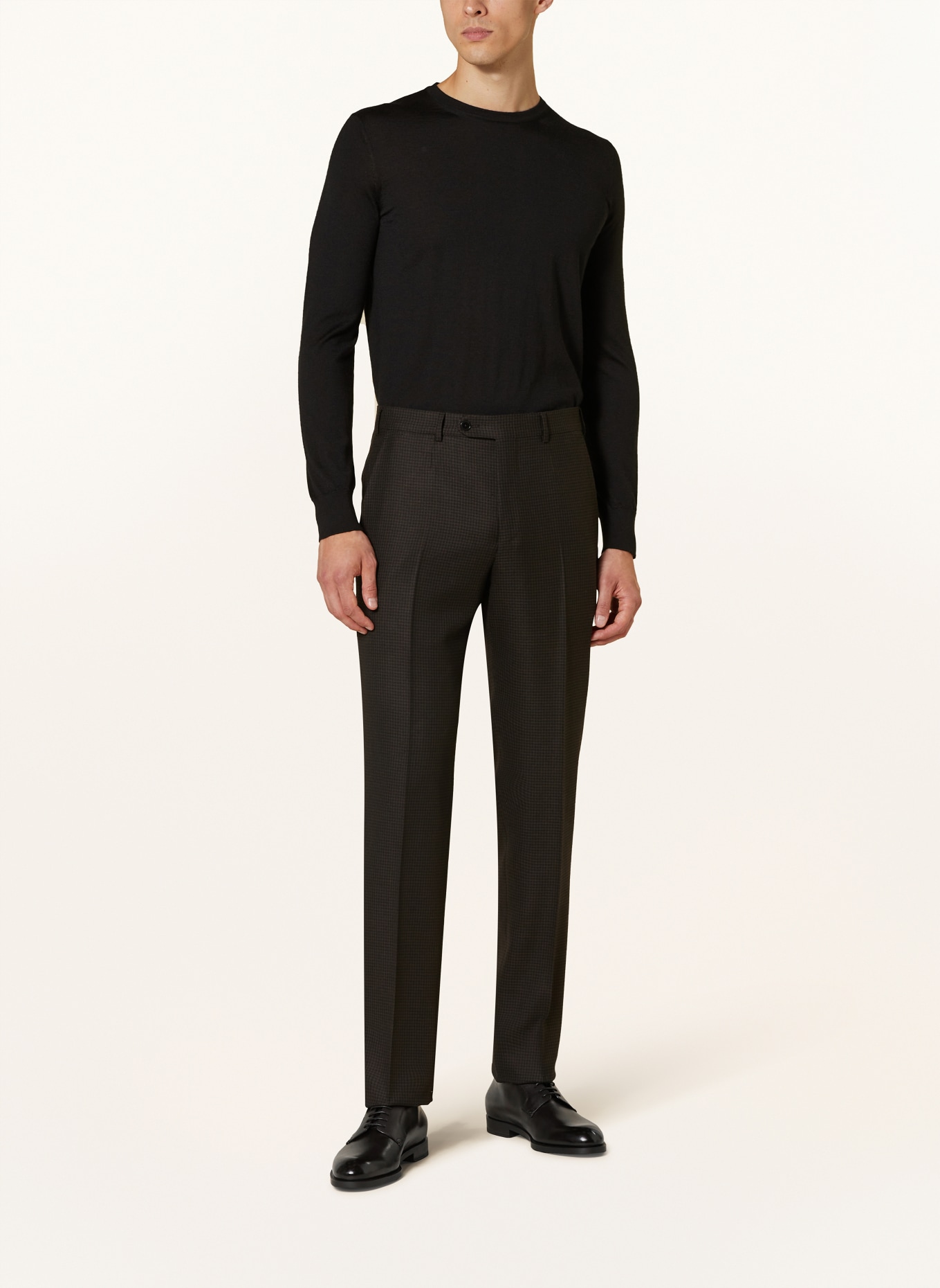 ZEGNA Garnitur slim fit: CIEMNOBRĄZOWY / CZARNY