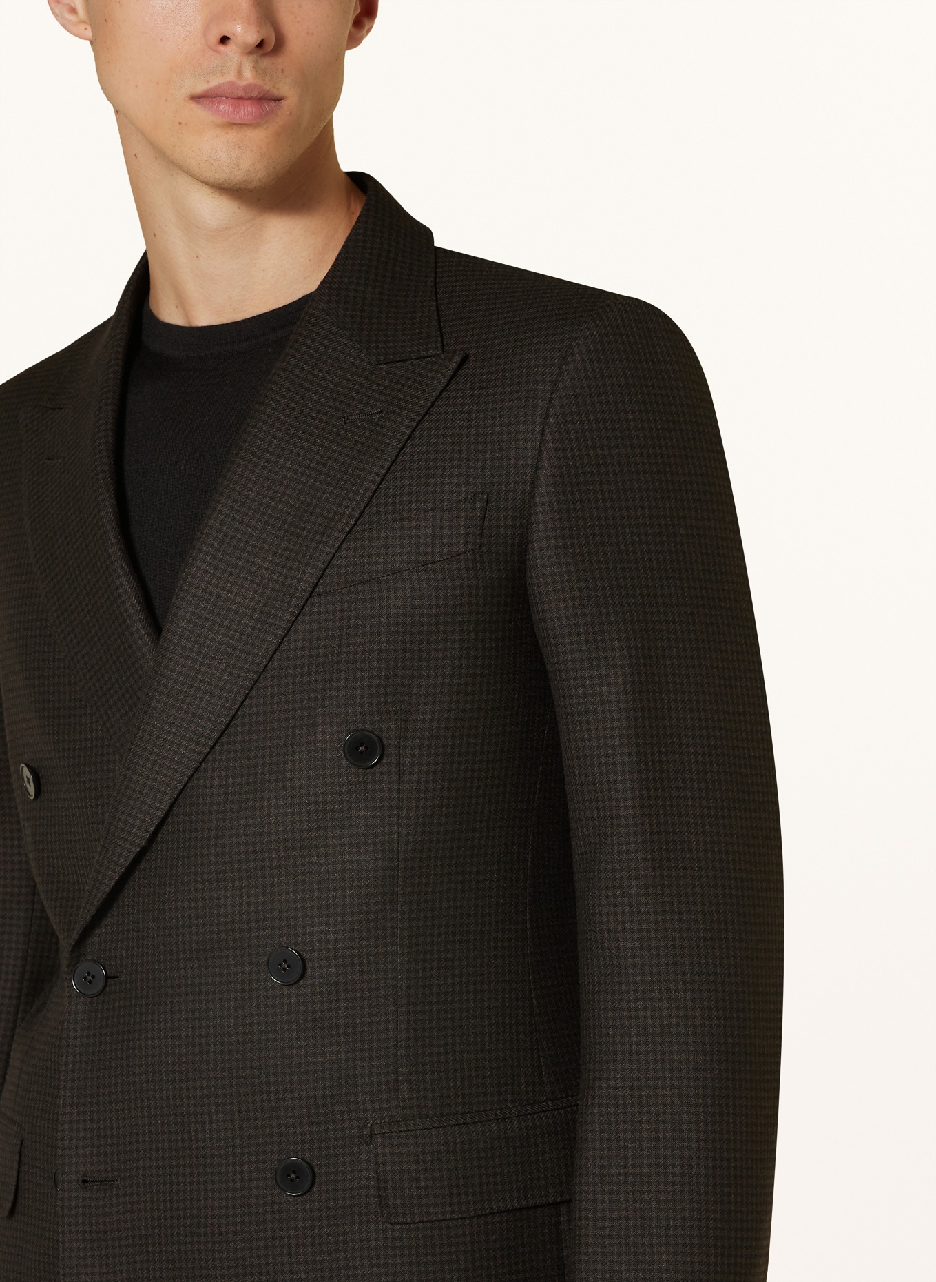 ZEGNA Garnitur slim fit: CIEMNOBRĄZOWY / CZARNY