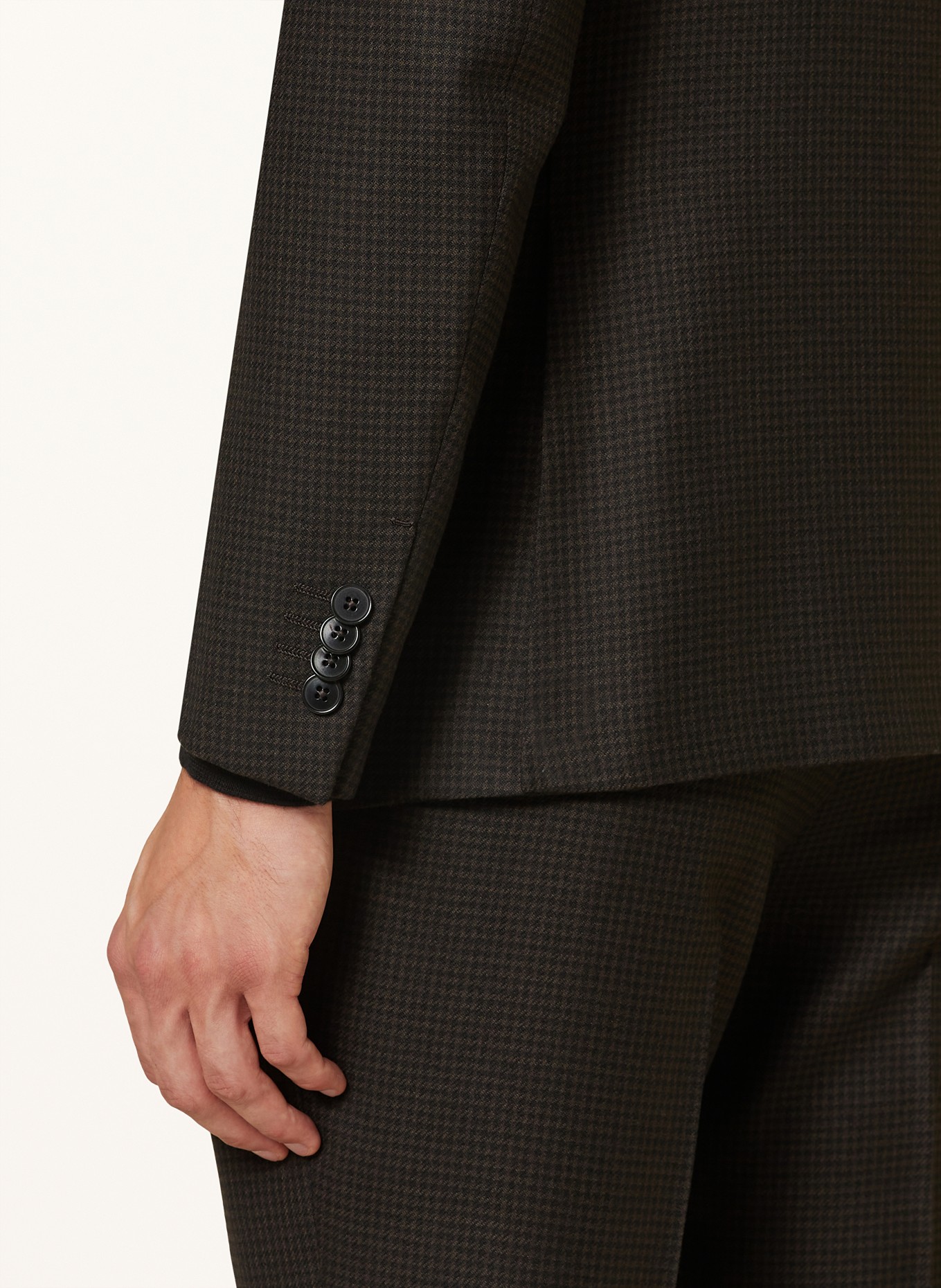 ZEGNA Garnitur slim fit: CIEMNOBRĄZOWY / CZARNY