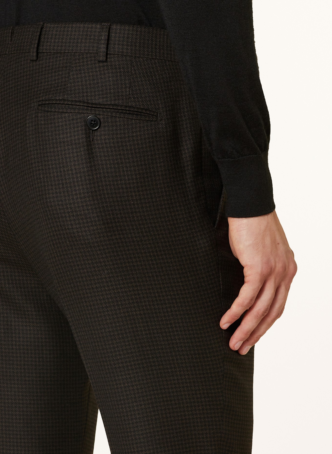 ZEGNA Garnitur slim fit: CIEMNOBRĄZOWY / CZARNY