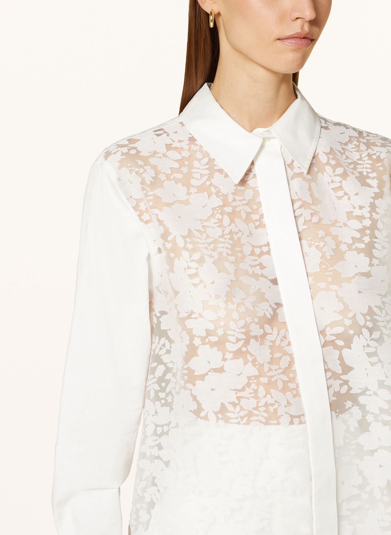 REISS Shirt blouse DELANEY in mixed materials in cream