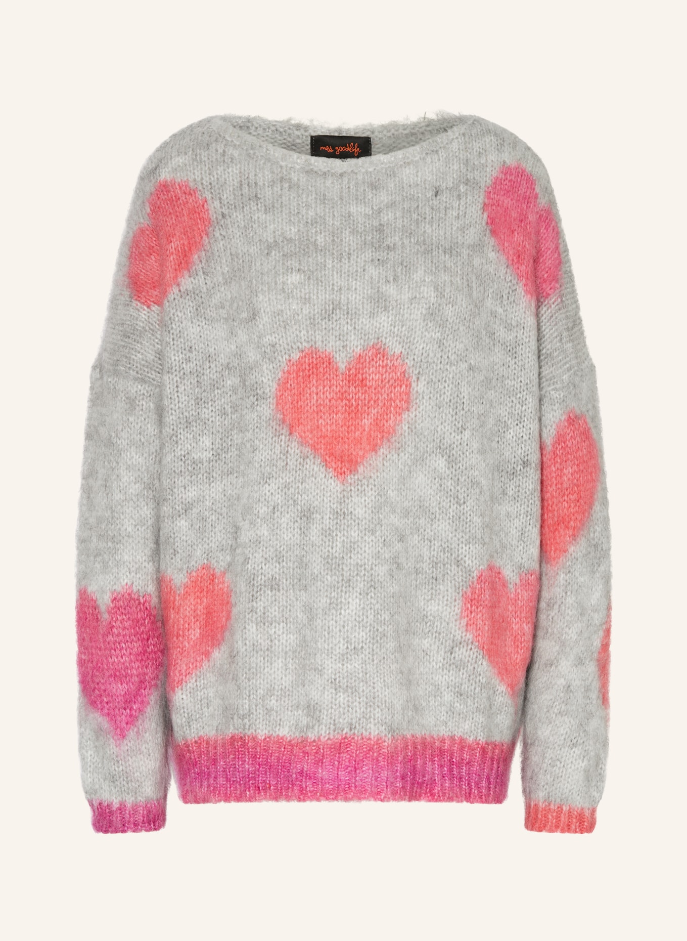 miss goodlife Trui met alpaca: LICHTGRIJS / ROZE