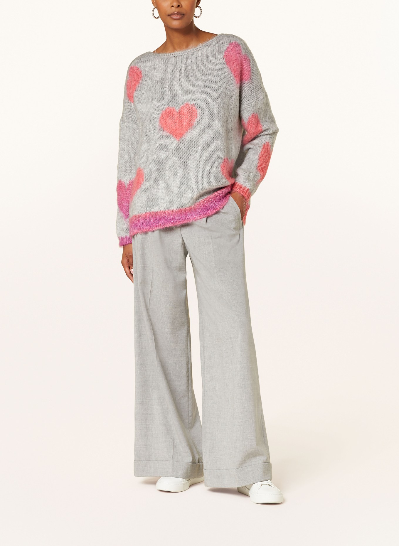 miss goodlife Trui met alpaca: LICHTGRIJS / ROZE