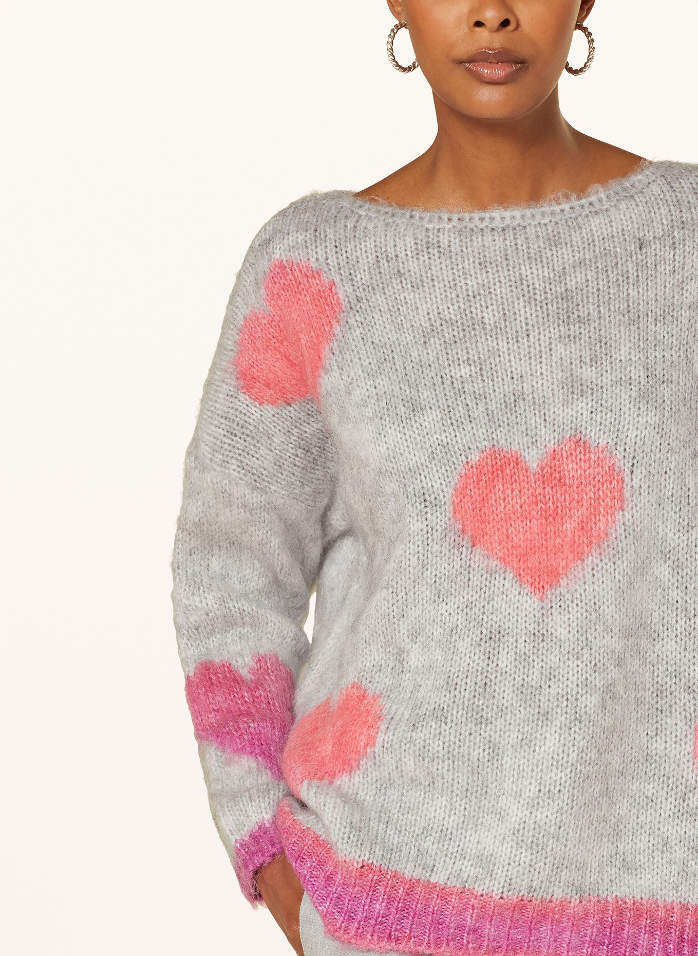 miss goodlife Trui met alpaca: LICHTGRIJS / ROZE