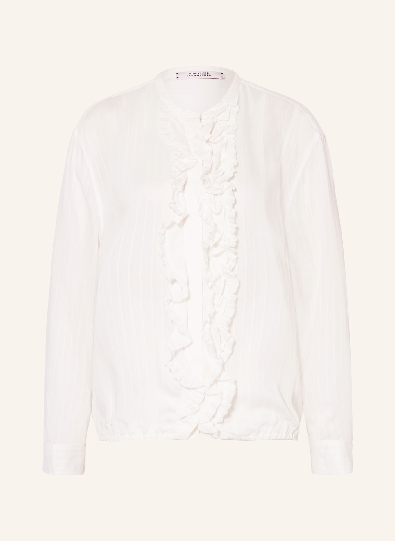 DOROTHEE SCHUMACHER Blusenshirt COOL STRIPE mit Rüschen: ECRU
