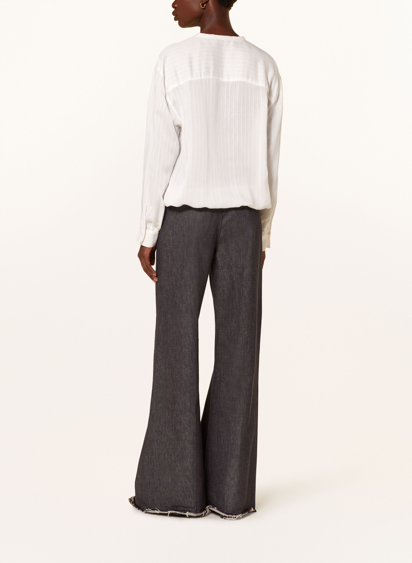 DOROTHEE SCHUMACHER Blusenshirt COOL STRIPE mit Rüschen: ECRU