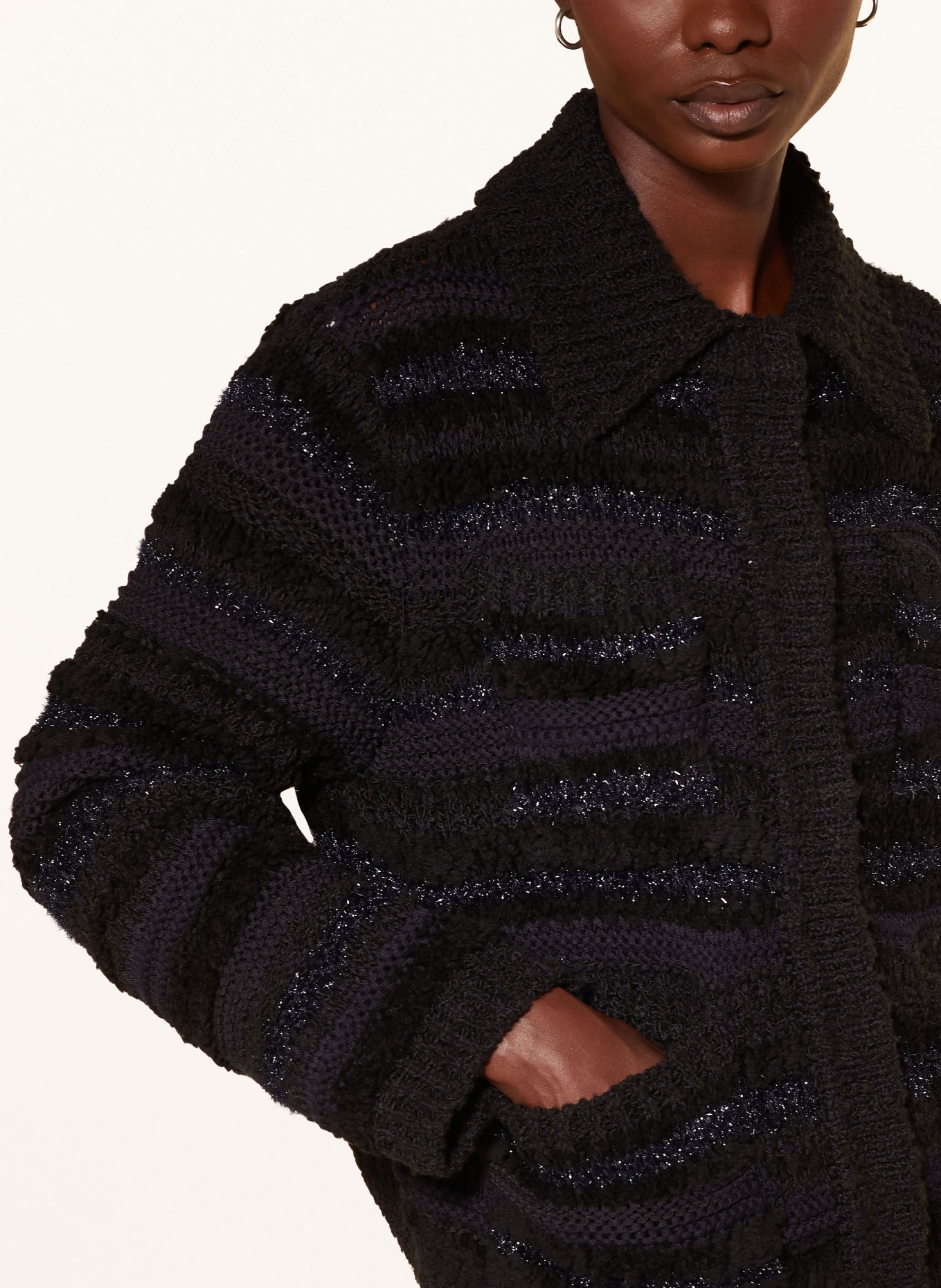 DOROTHEE SCHUMACHER Strickjacke mit Glitzergarn: DUNKELBLAU