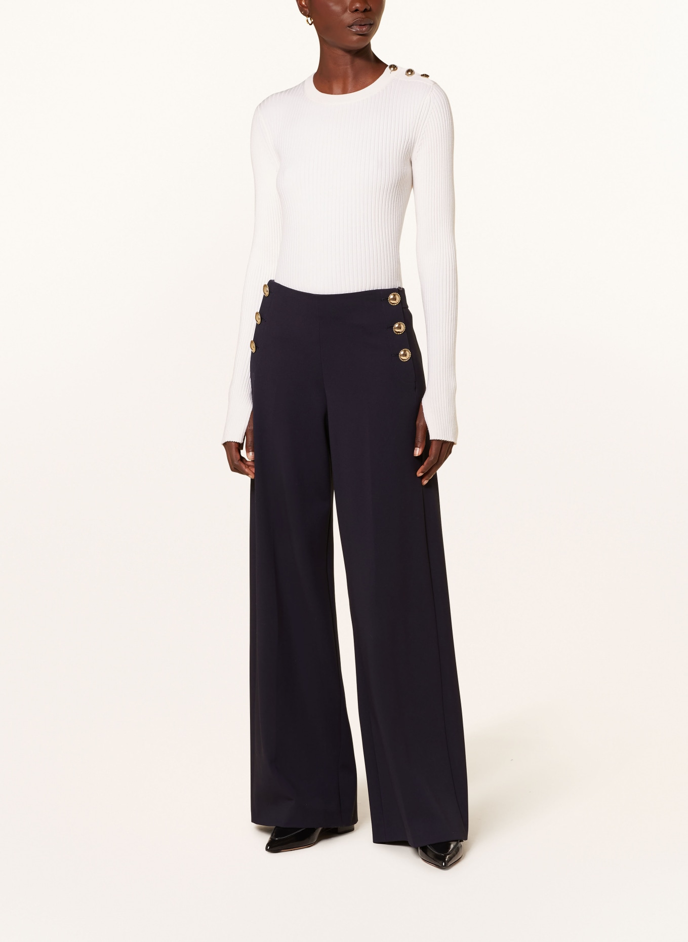 DOROTHEE SCHUMACHER Marlenehose aus Jersey: DUNKELBLAU