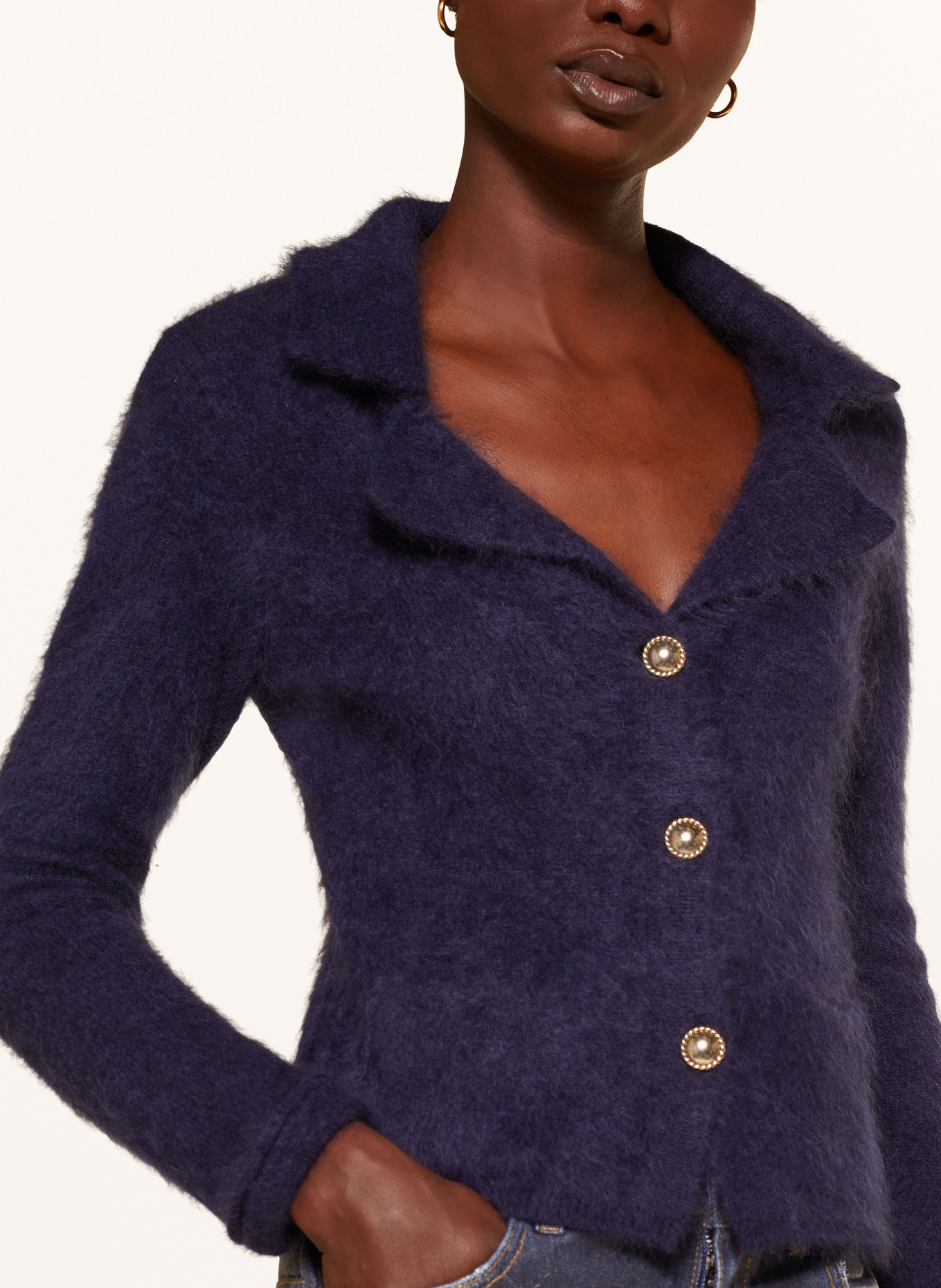 DOROTHEE SCHUMACHER Strickjacke mit Cashmere: DUNKELBLAU