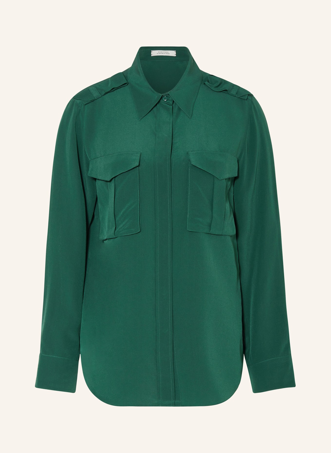 DOROTHEE SCHUMACHER Hemdbluse STRIKING VOLUMES aus Seide: GRÜN