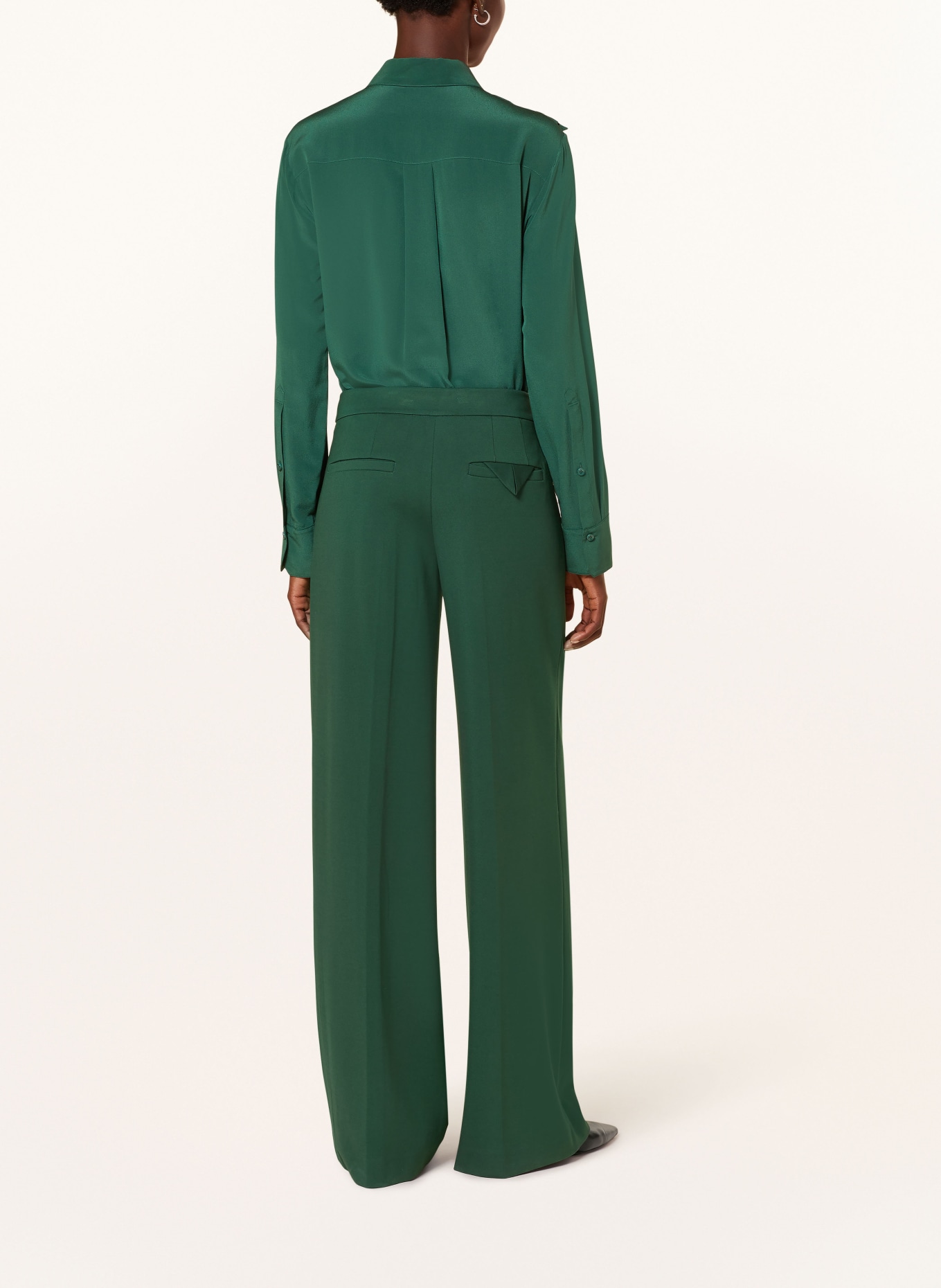 DOROTHEE SCHUMACHER Hemdbluse STRIKING VOLUMES aus Seide: GRÜN
