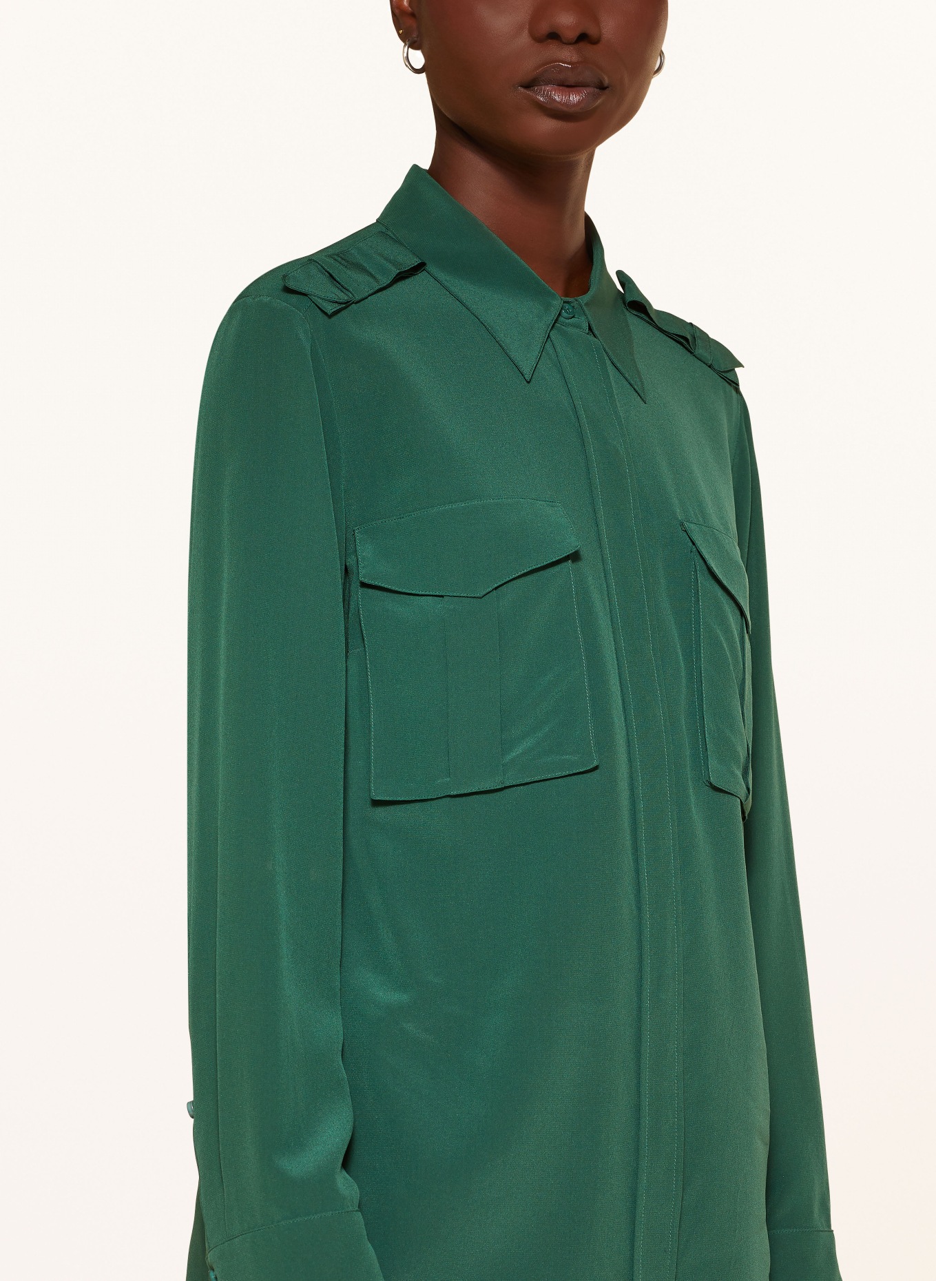 DOROTHEE SCHUMACHER Hemdbluse STRIKING VOLUMES aus Seide: GRÜN