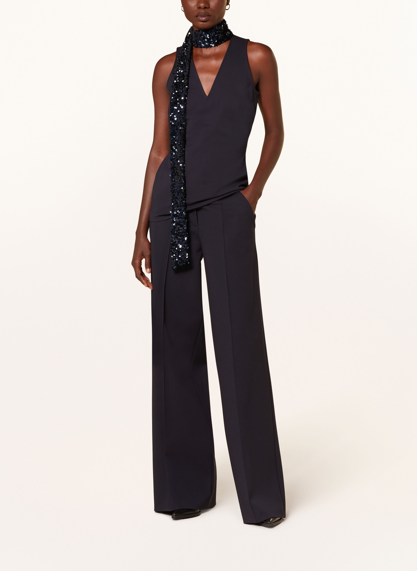 DOROTHEE SCHUMACHER Top mit Pailletten: DUNKELBLAU
