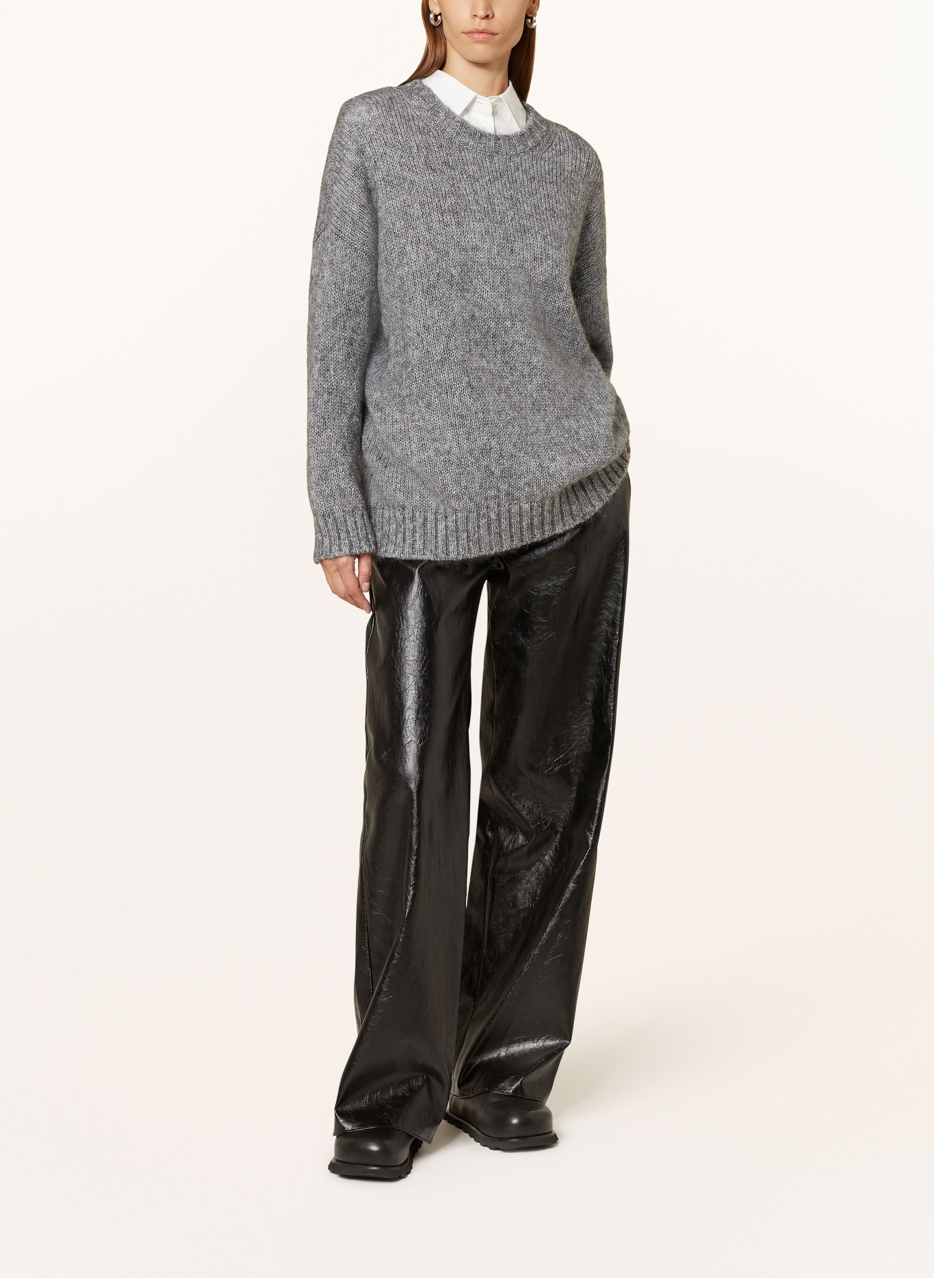 WEEKEND Max Mara Sweater ANTONY with glitter thread: SILVER / GRAY