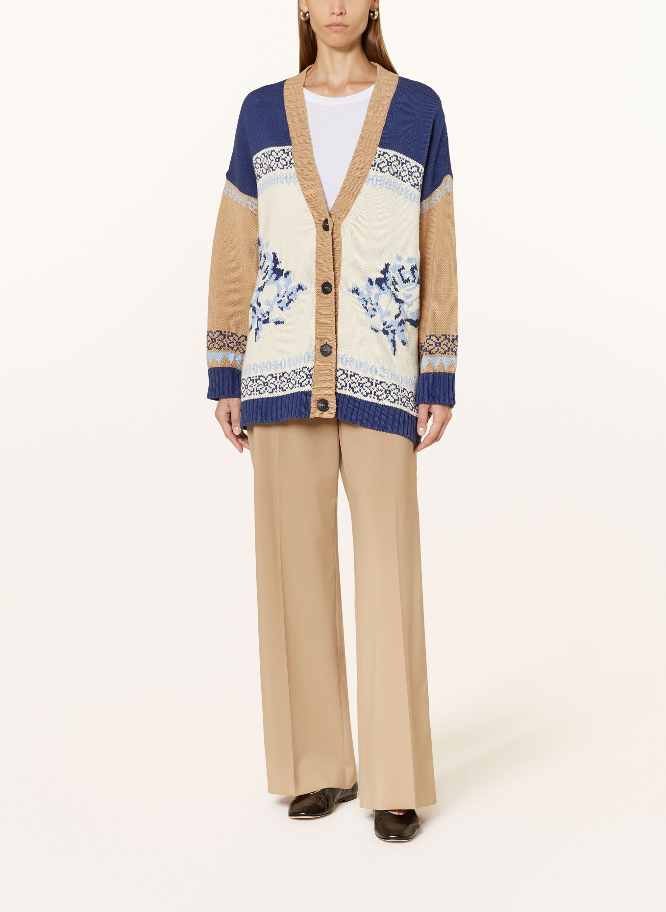 WEEKEND Max Mara Strickjacke HENRY: DUNKELBLAU / HELLBLAU / ECRU