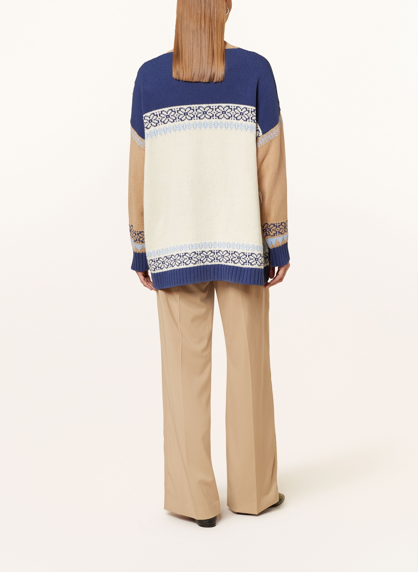 WEEKEND Max Mara Strickjacke HENRY: DUNKELBLAU / HELLBLAU / ECRU