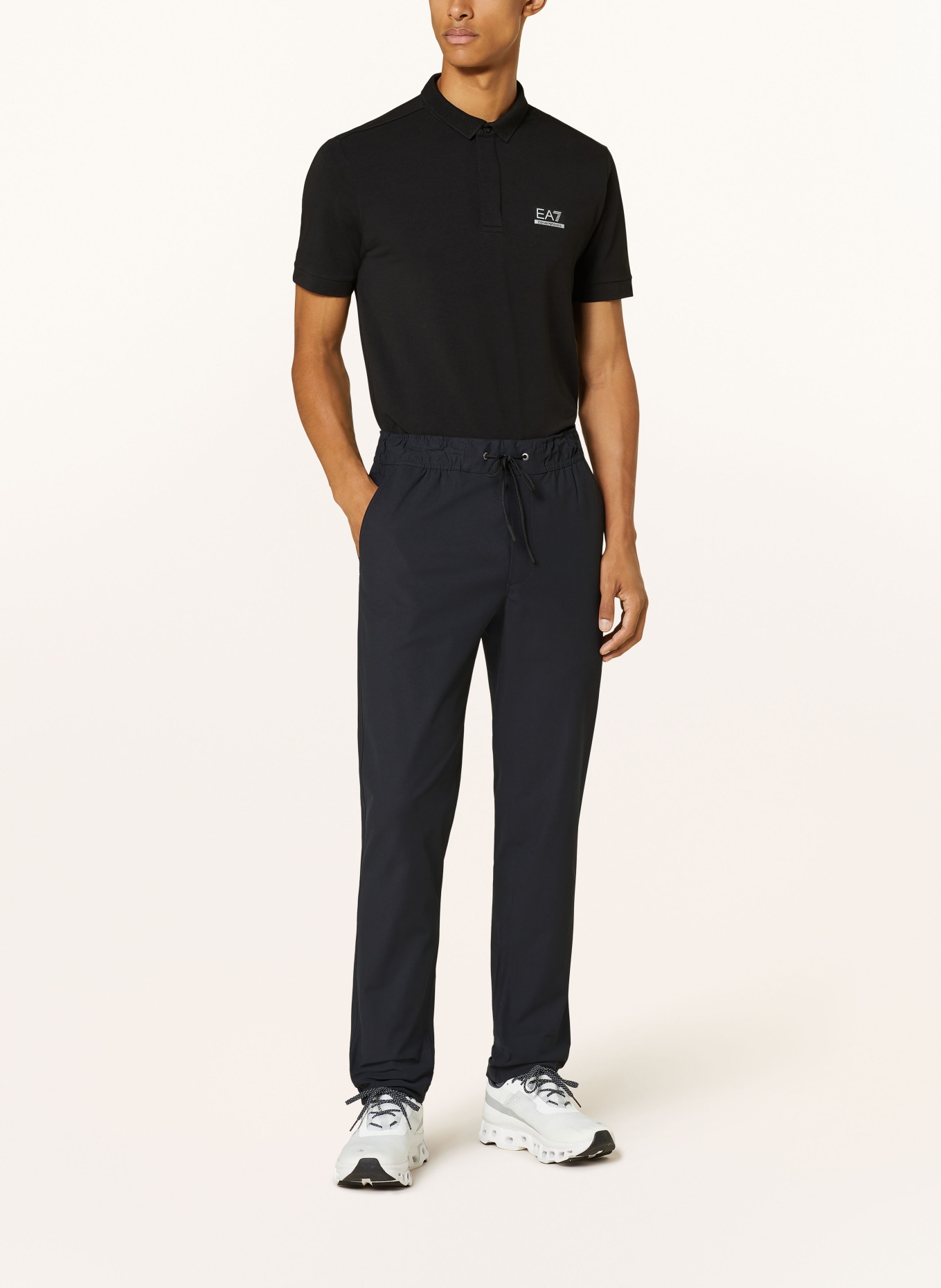 EA7 EMPORIO ARMANI Jersey polo shirt, Color: BLACK (Image 2)