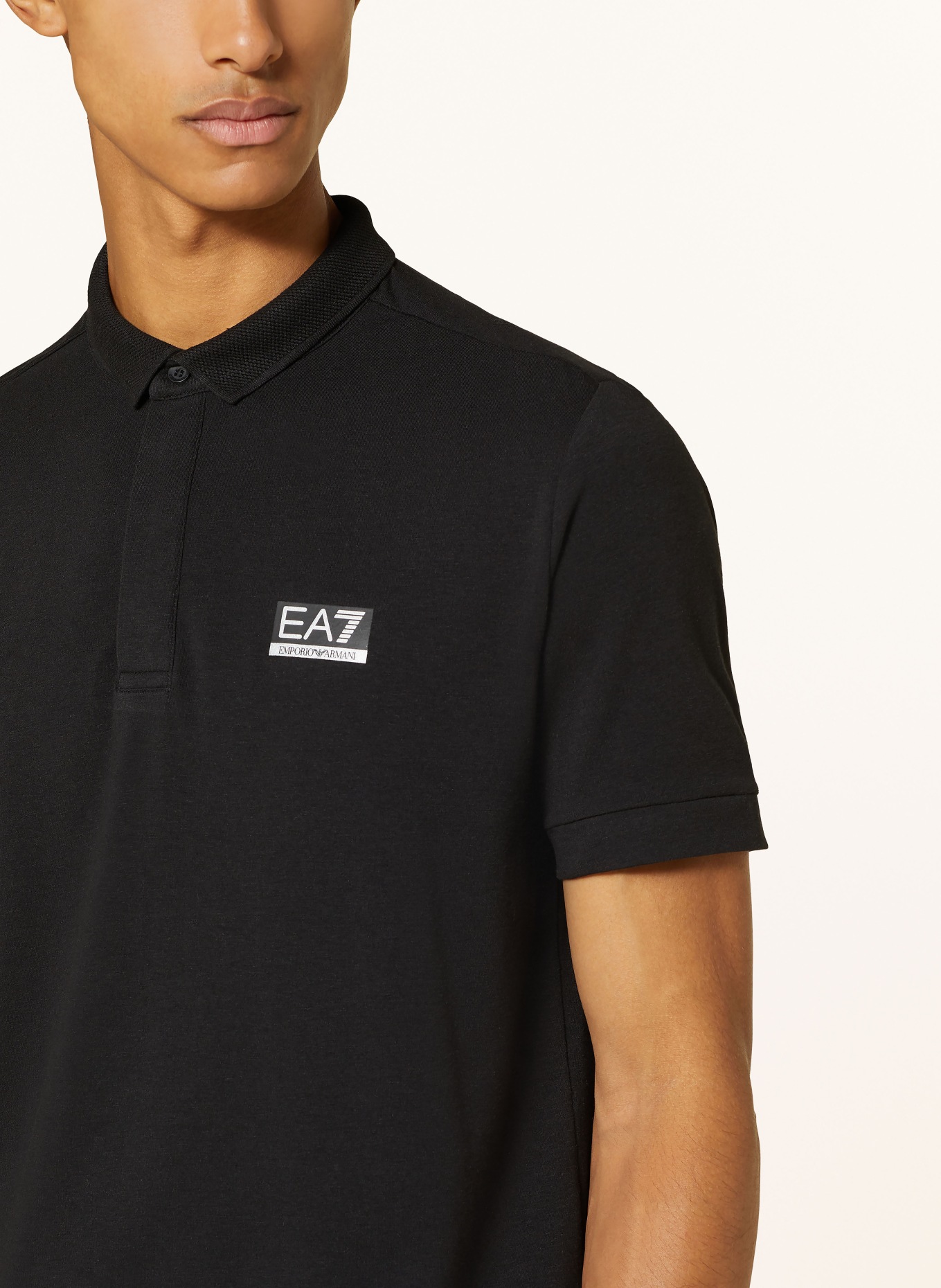 EA7 EMPORIO ARMANI Jersey polo shirt, Color: BLACK (Image 4)