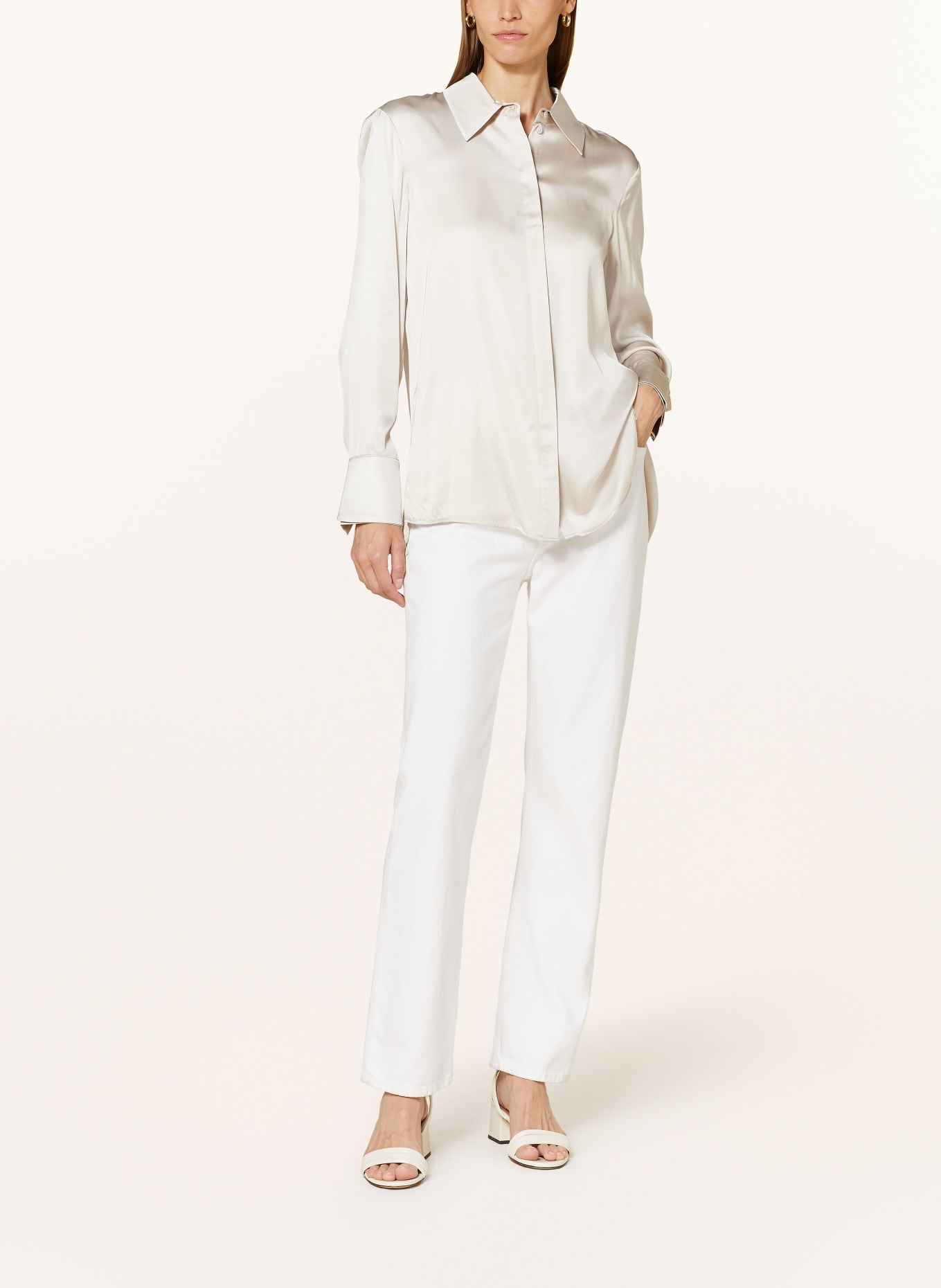 REISS Shirt blouse JASMINE in satin in beige