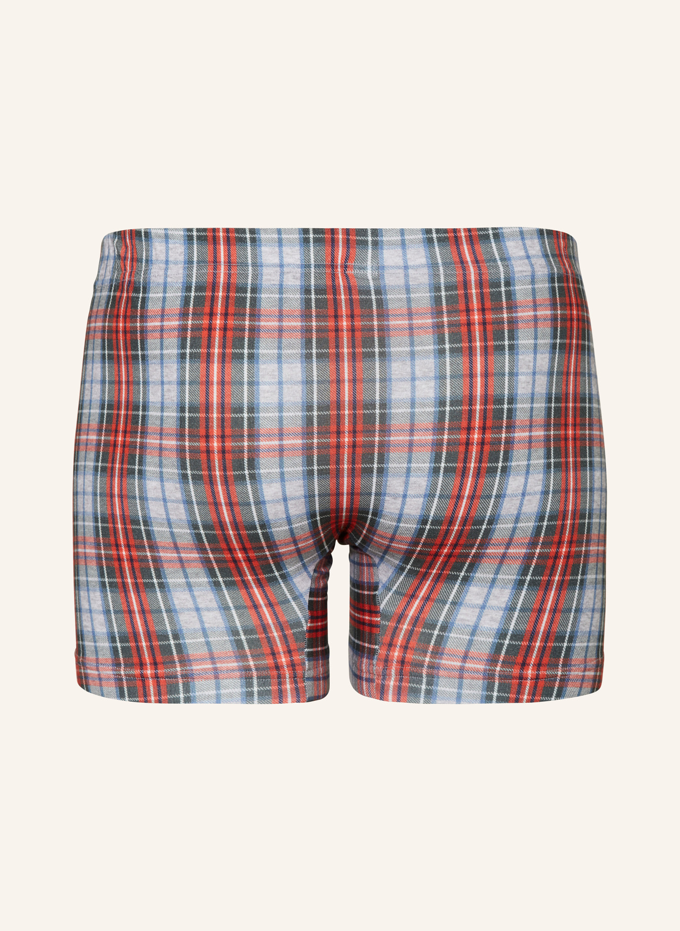 mey Boxershorts Serie CHECKERED PATTERN: ROT / OLIV / HELLGRAU