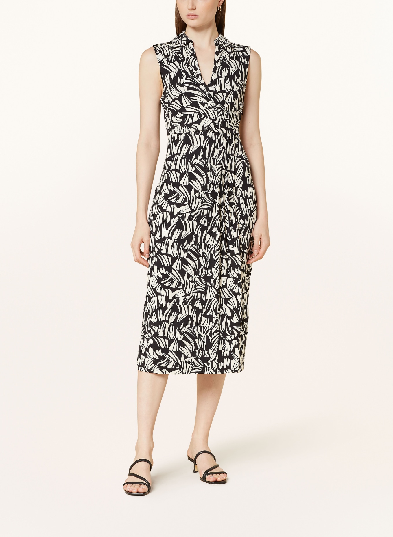 HOBBS Jersey dress CLARISSA in wrap look in black cream