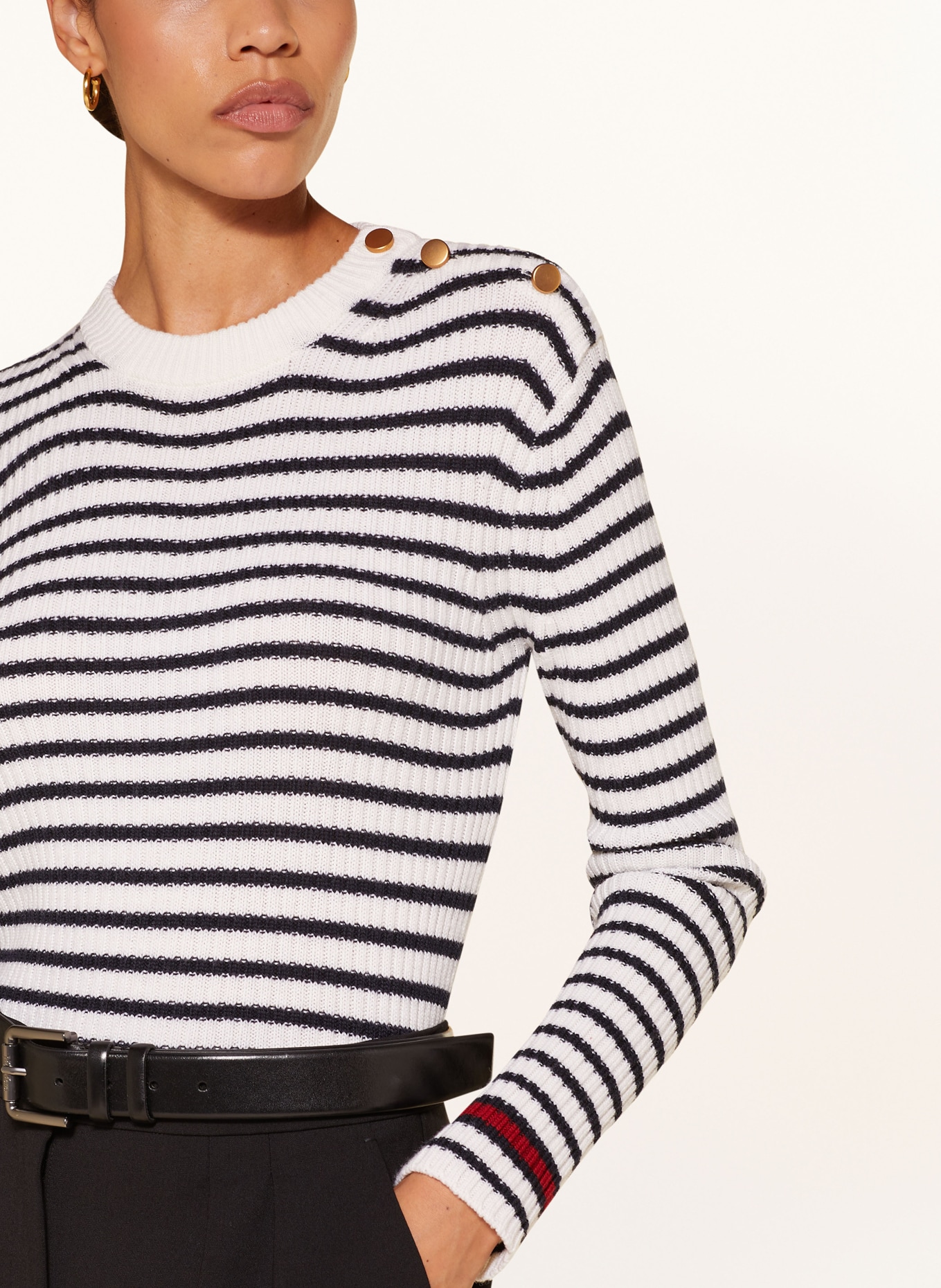 Max Mara Sweater LARI: BLACK/ WHITE/ DARK RED (Image 4)