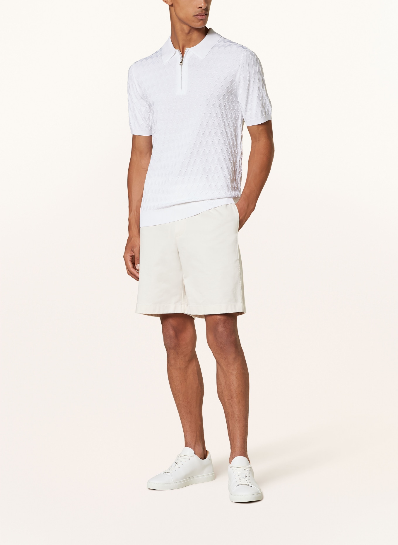 REISS Knitted polo shirt RIZZO, Color: WHITE (Image 2)