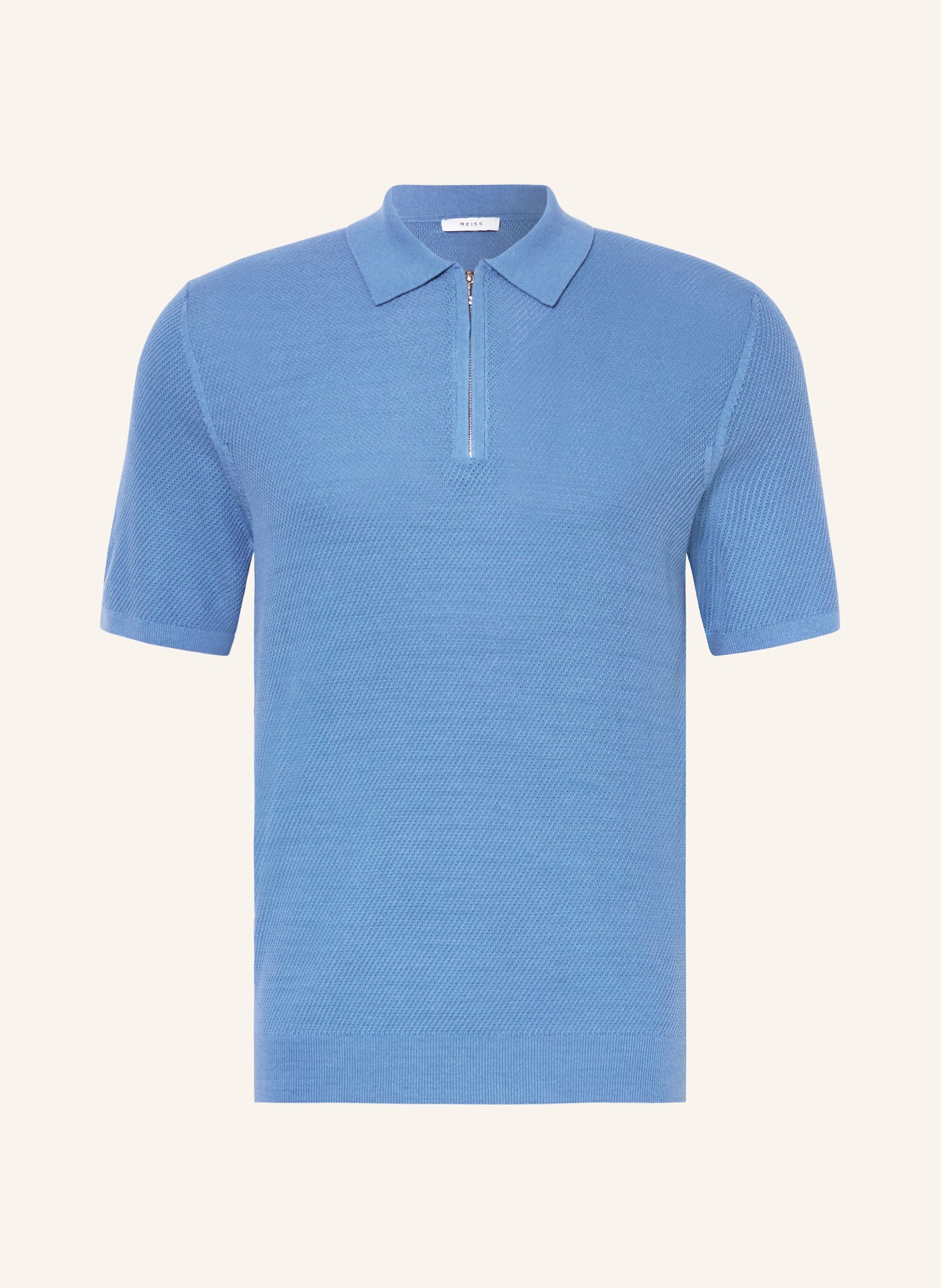 REISS Knitted polo shirt IVOR, Color: BLUE (Image 1)