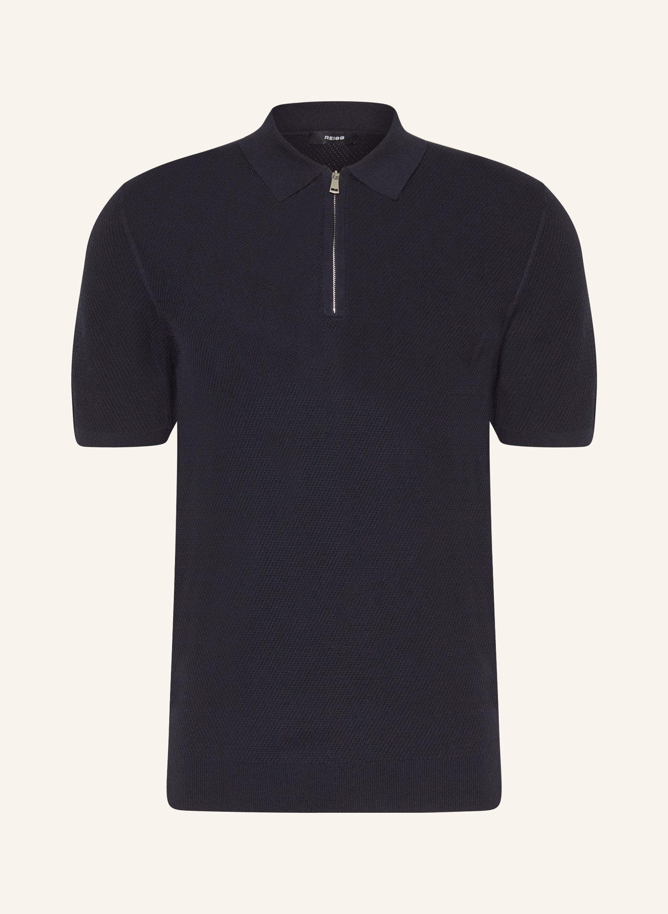 REISS Knitted polo shirt IVOR, Color: DARK BLUE (Image 1)