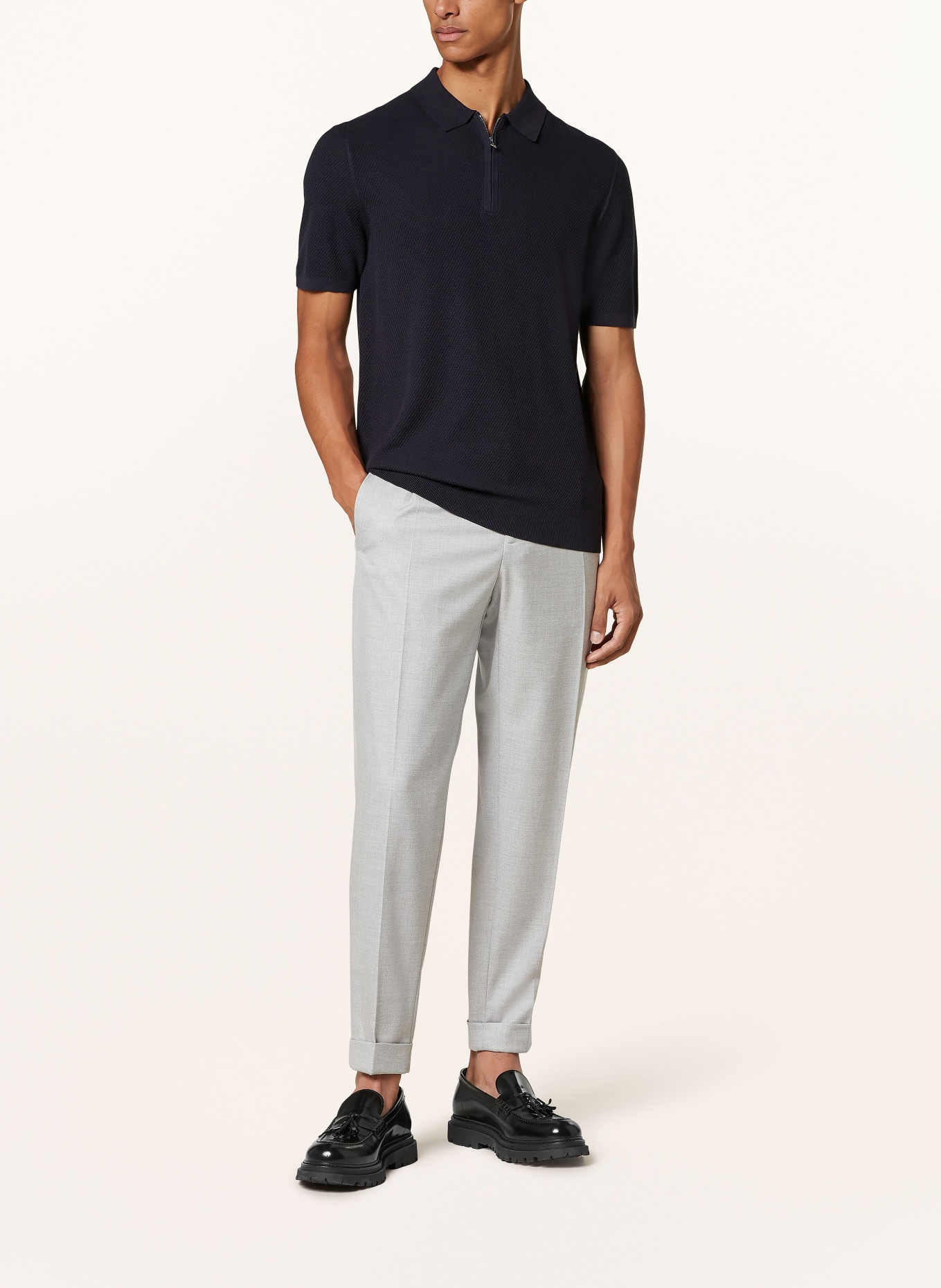 REISS Knitted polo shirt IVOR, Color: DARK BLUE (Image 2)