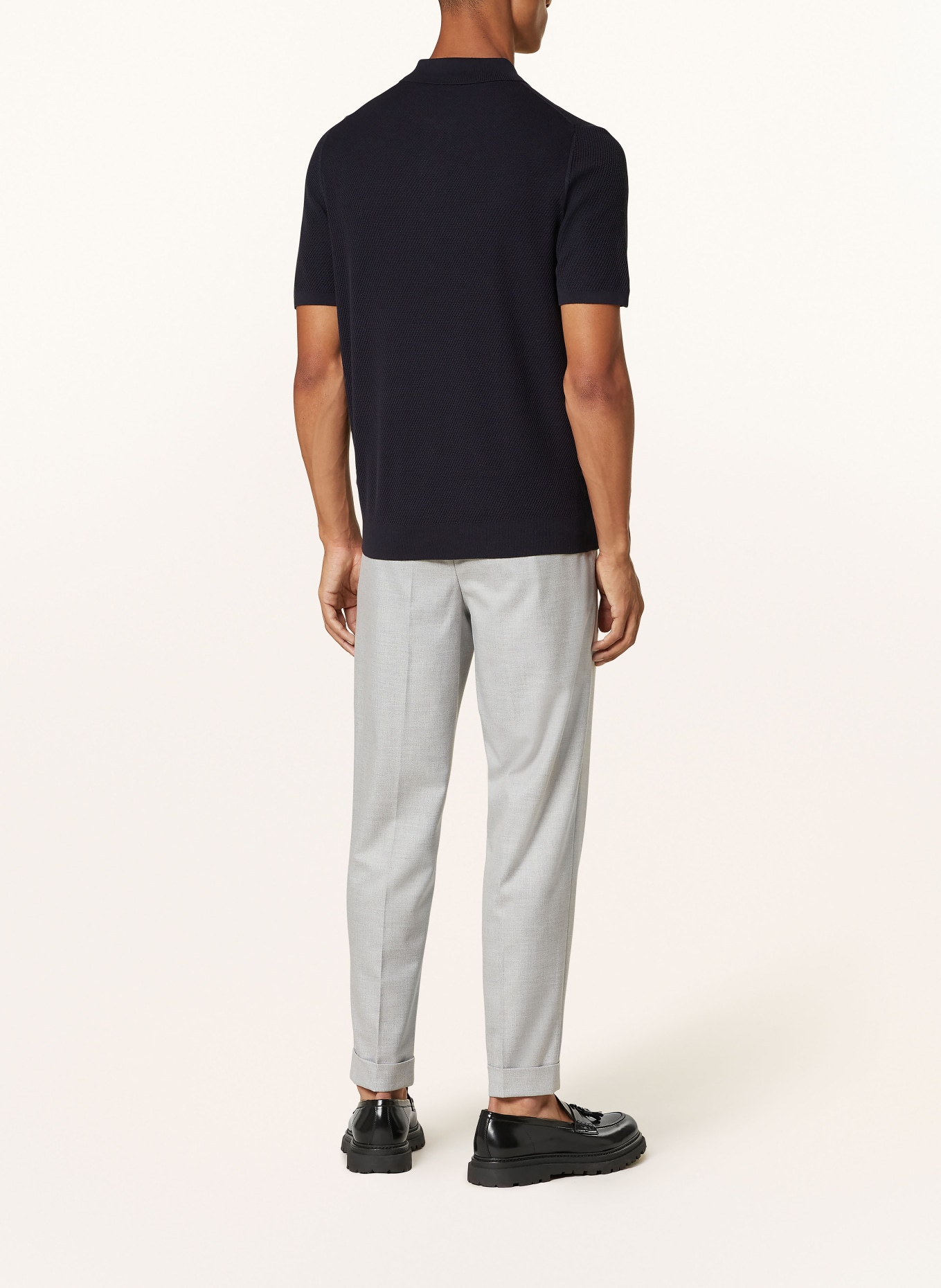 REISS Knitted polo shirt IVOR, Color: DARK BLUE (Image 3)