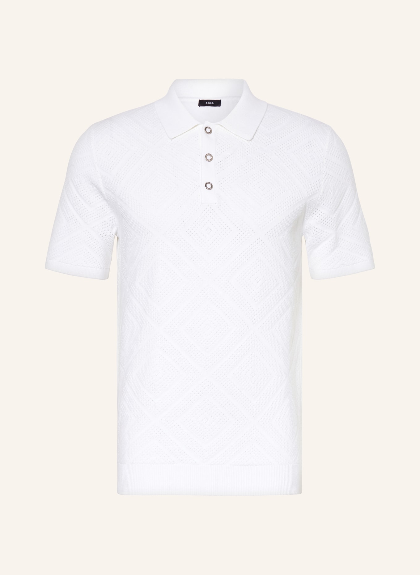 REISS Knitted polo shirt LUPTON, Color: WHITE (Image 1)