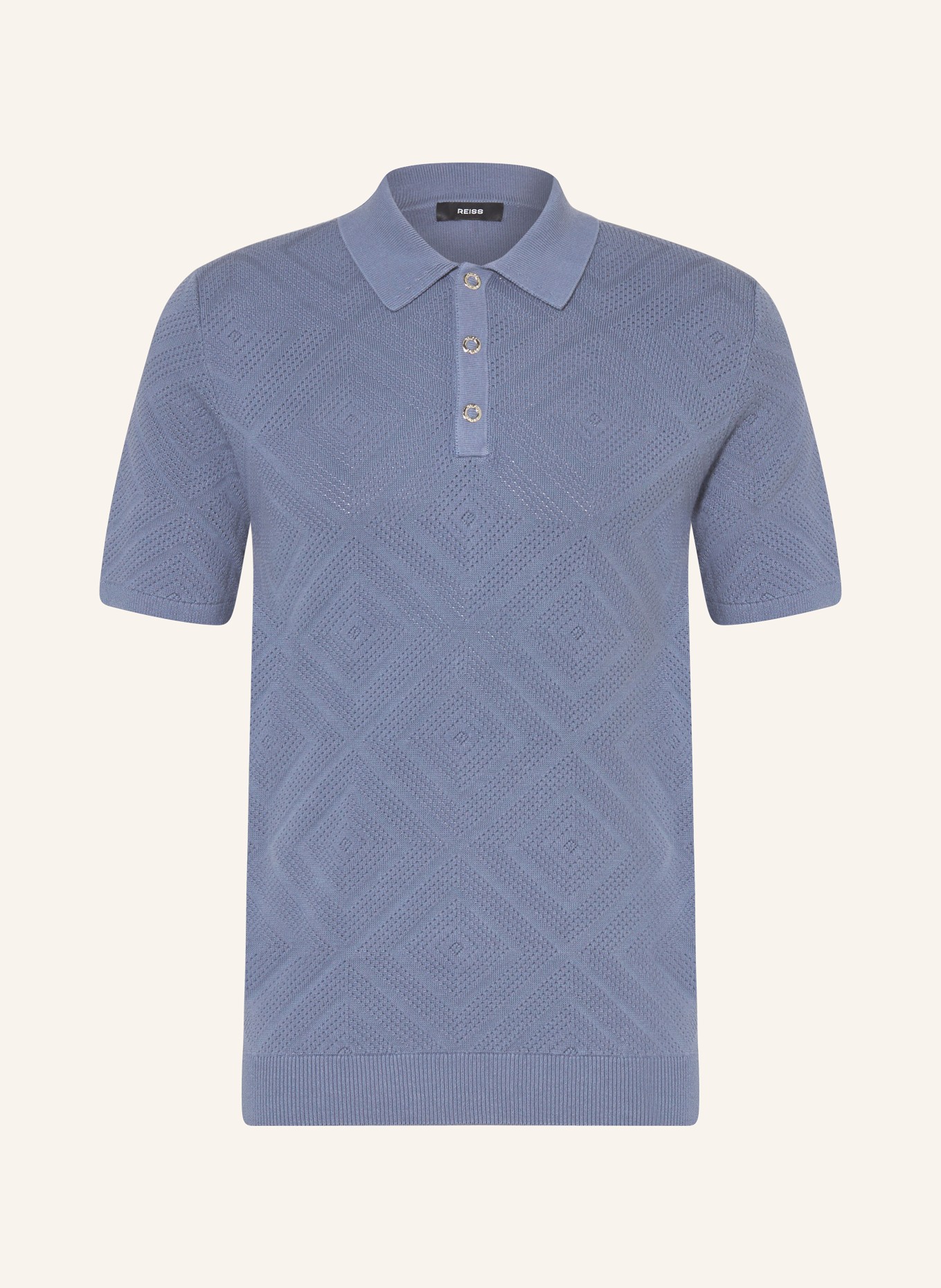 REISS Strick-Poloshirt LUPTON, Farbe: BLAUGRAU (Bild 1)