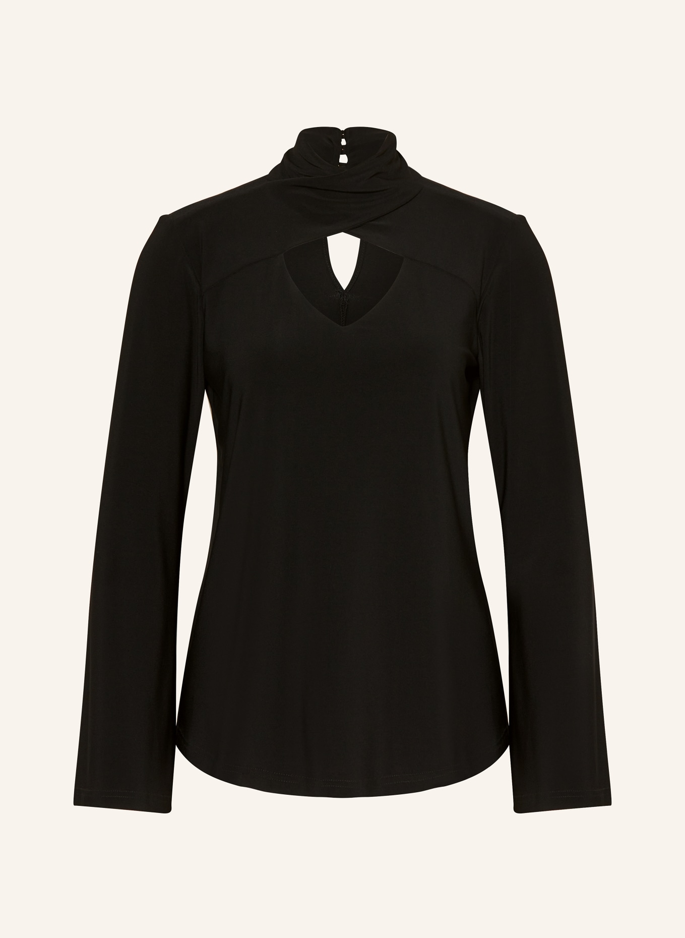 Joseph Ribkoff T-Shirt Manche Longue Maakala with cut-out, Color: BLACK (Image 1)