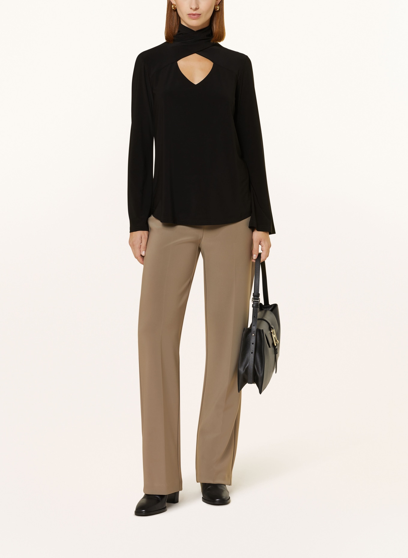 Joseph Ribkoff T-Shirt Manche Longue Maakala with cut-out, Color: BLACK (Image 2)