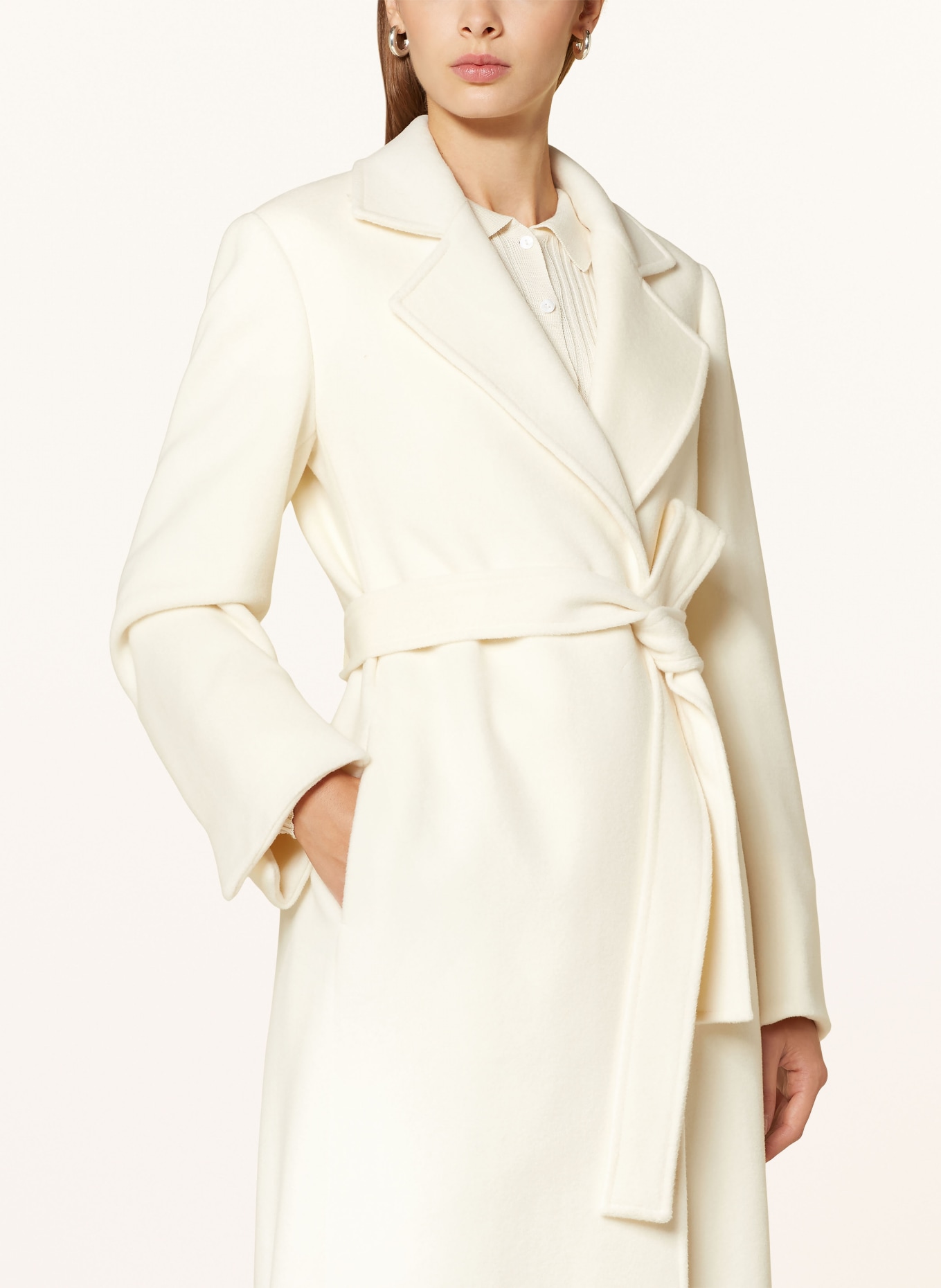 MAX & Co. Wollmantel PURELONG: ECRU